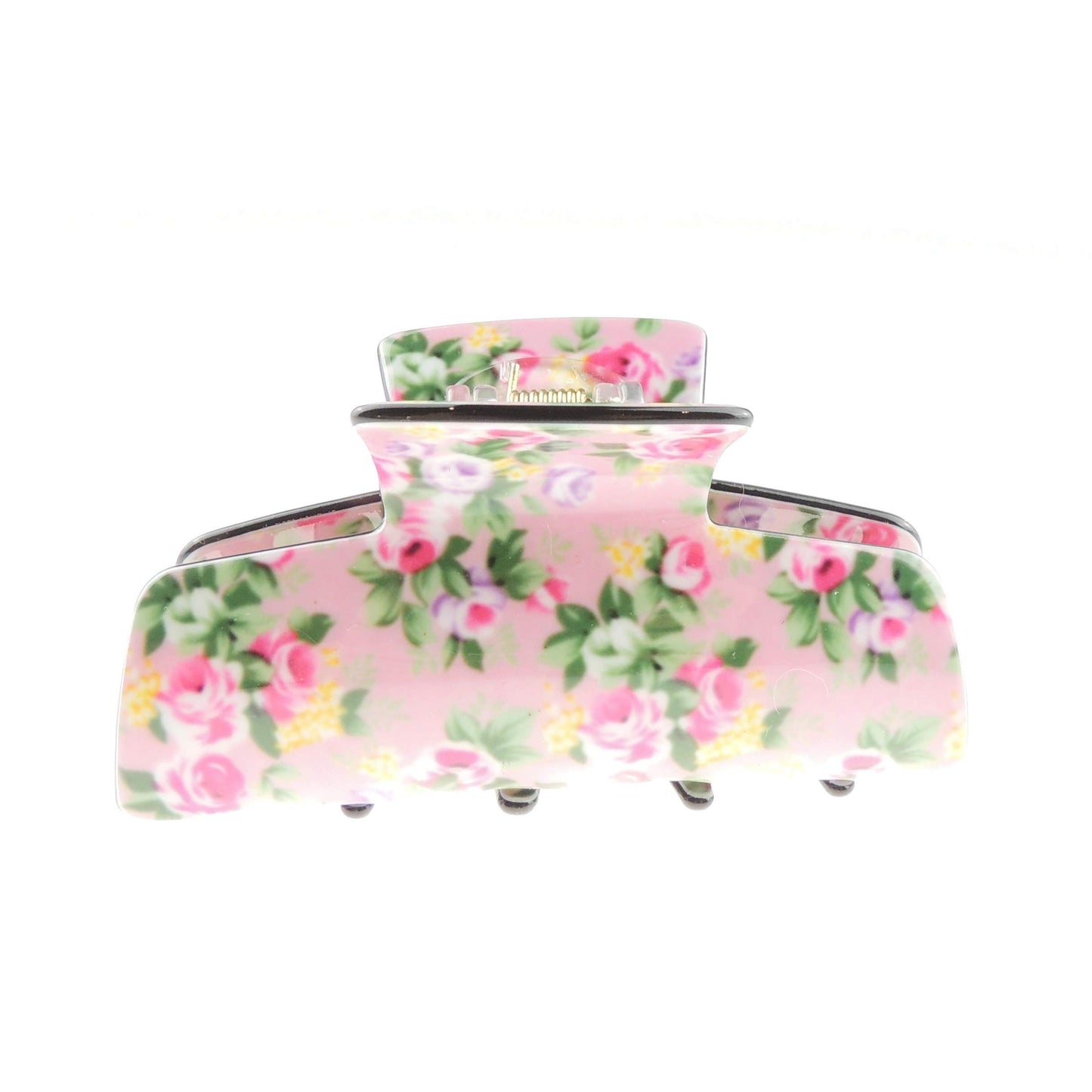 Womens Girls Strong Bridal Wedding Party Bridesmaid Birthday Hair Accessories Bulldog Crab Octopus Jaw Medium Butterfly Grip Hair Claw Clamp Clip Square Rectangle Floral English Garden Print