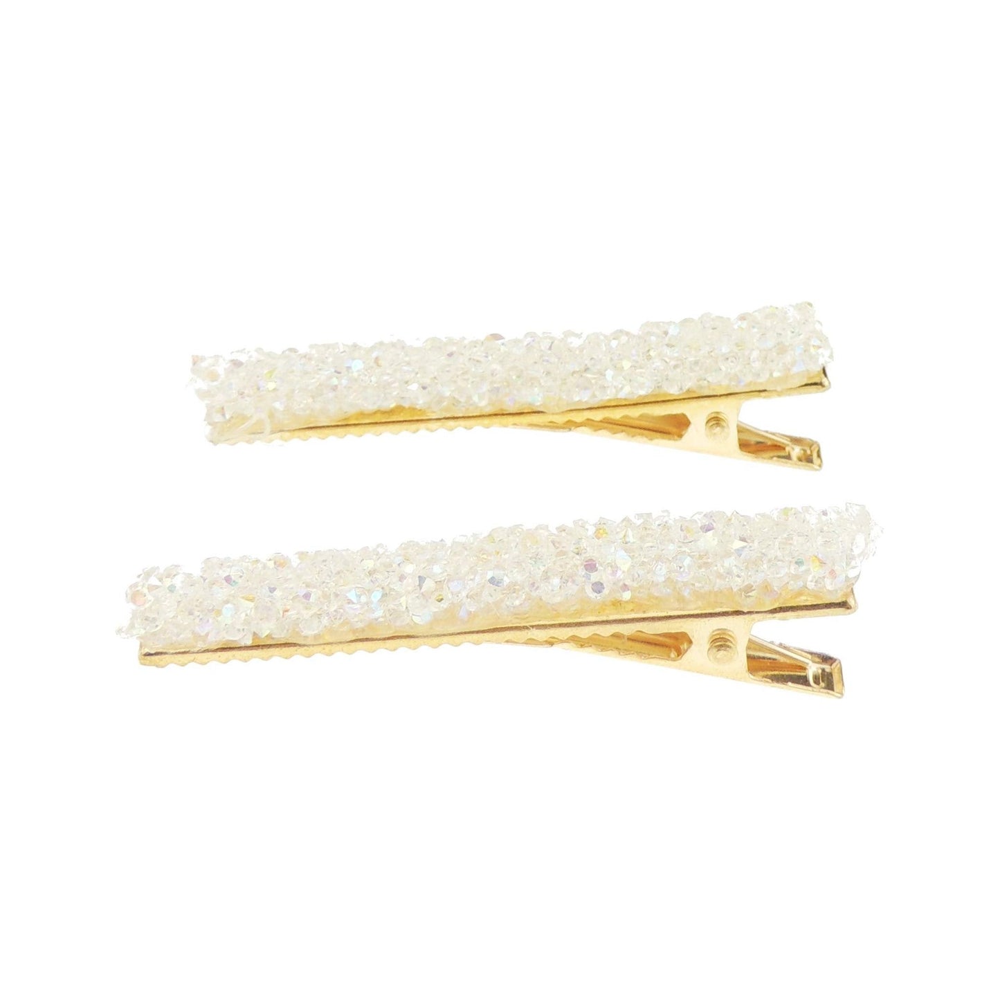 Girls Ladies Pair of 2 Crystal Encrusted 6cm Croc Alligator Concord Hair Clips