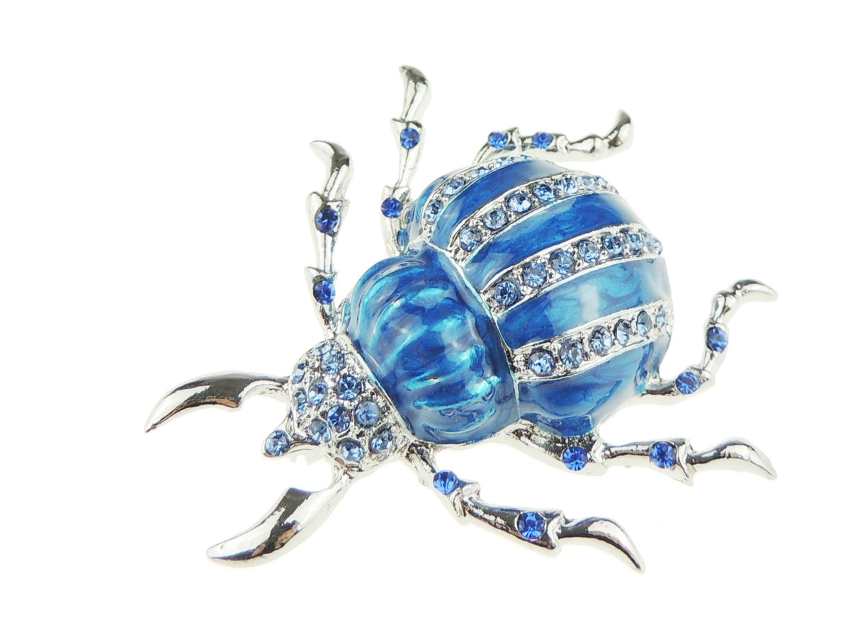 Sparkly Womens Party Wedding Dress Christmas Birthday Saree Scarf Lapel Diamante Bling Crystal Brooch Badge Breastpin Corsage Pin Enamel Insect Bug Beetle Critter
