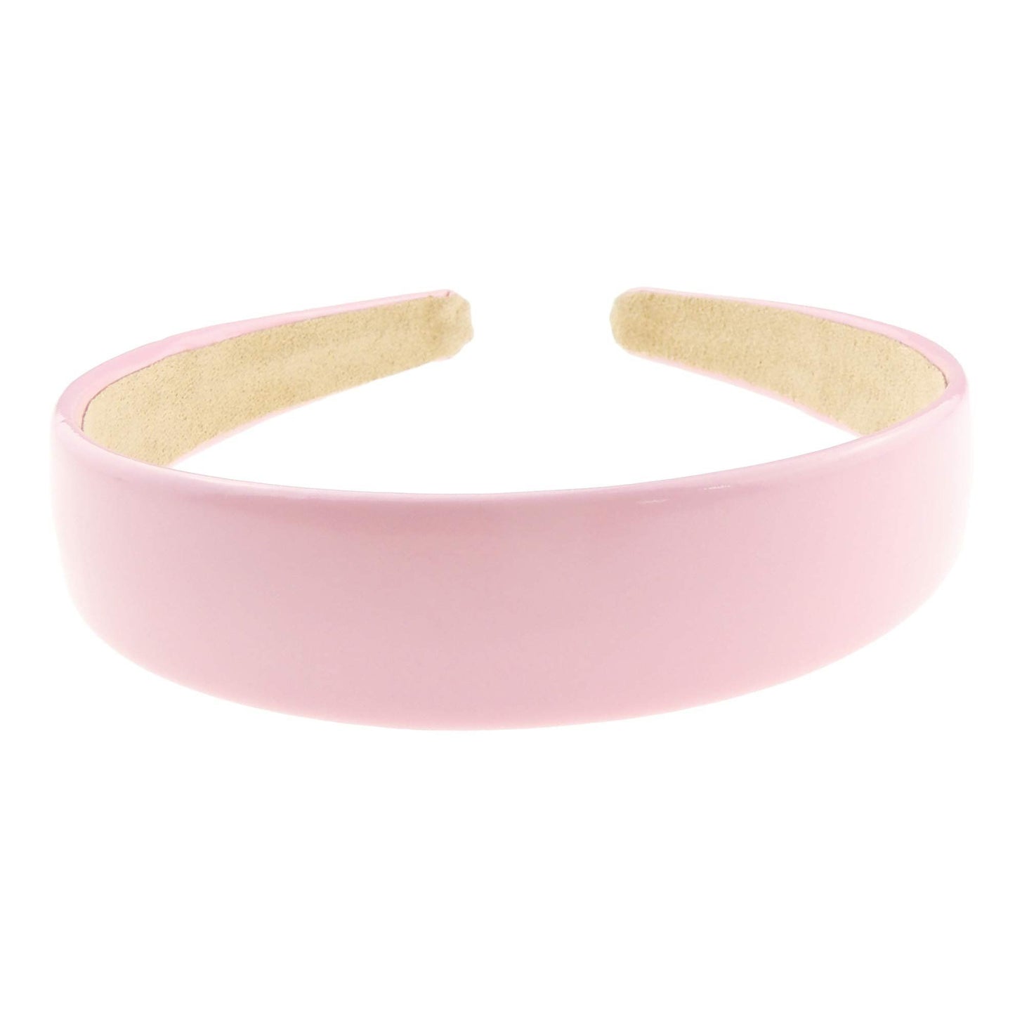 Girls Ladies Small Head Patent Leather Look Shiny Party School Uniform Birthday Christmas Evening Special Occasion Hair Accessories Hairband Headband Alice Band (Baby Pink)