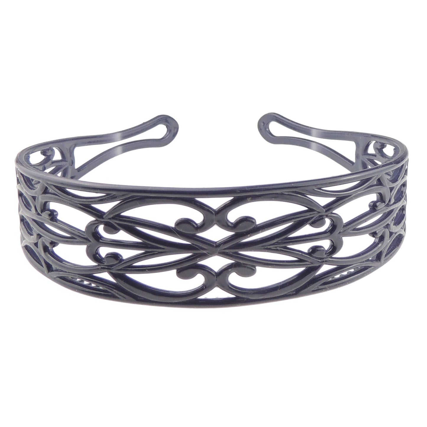 GIRLS SMALL HEAD LADIES School Uniform Work Gym Yoga Birthday Party Hair Accessories Plain Plastic Wide Scroll Floral Swirls Stencil Short Long Hair Headband Alice Band Hairband (Light Taupe Brown)