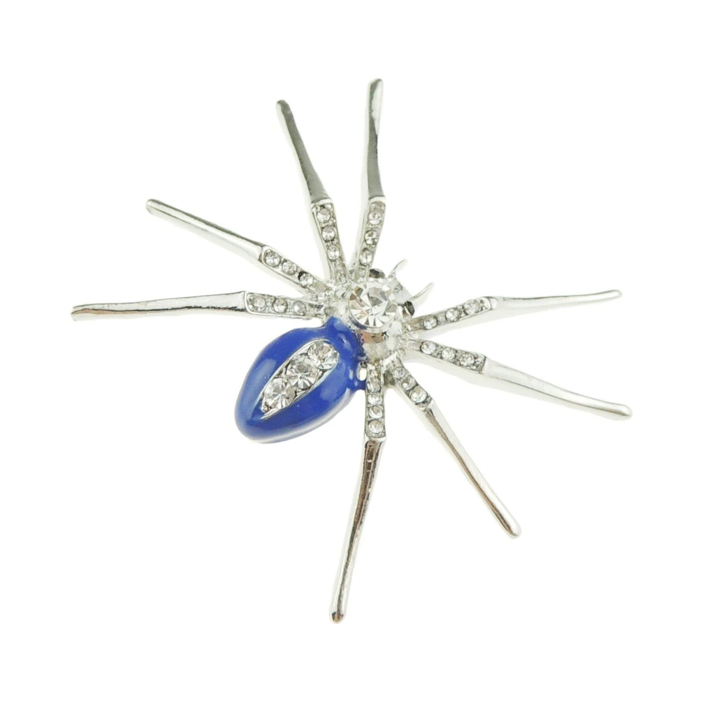 Unisex Diamante Rhinestone Crystal Enamel Halloween Fancy Dress Spider Badge Brooch (Red Gold Tone)