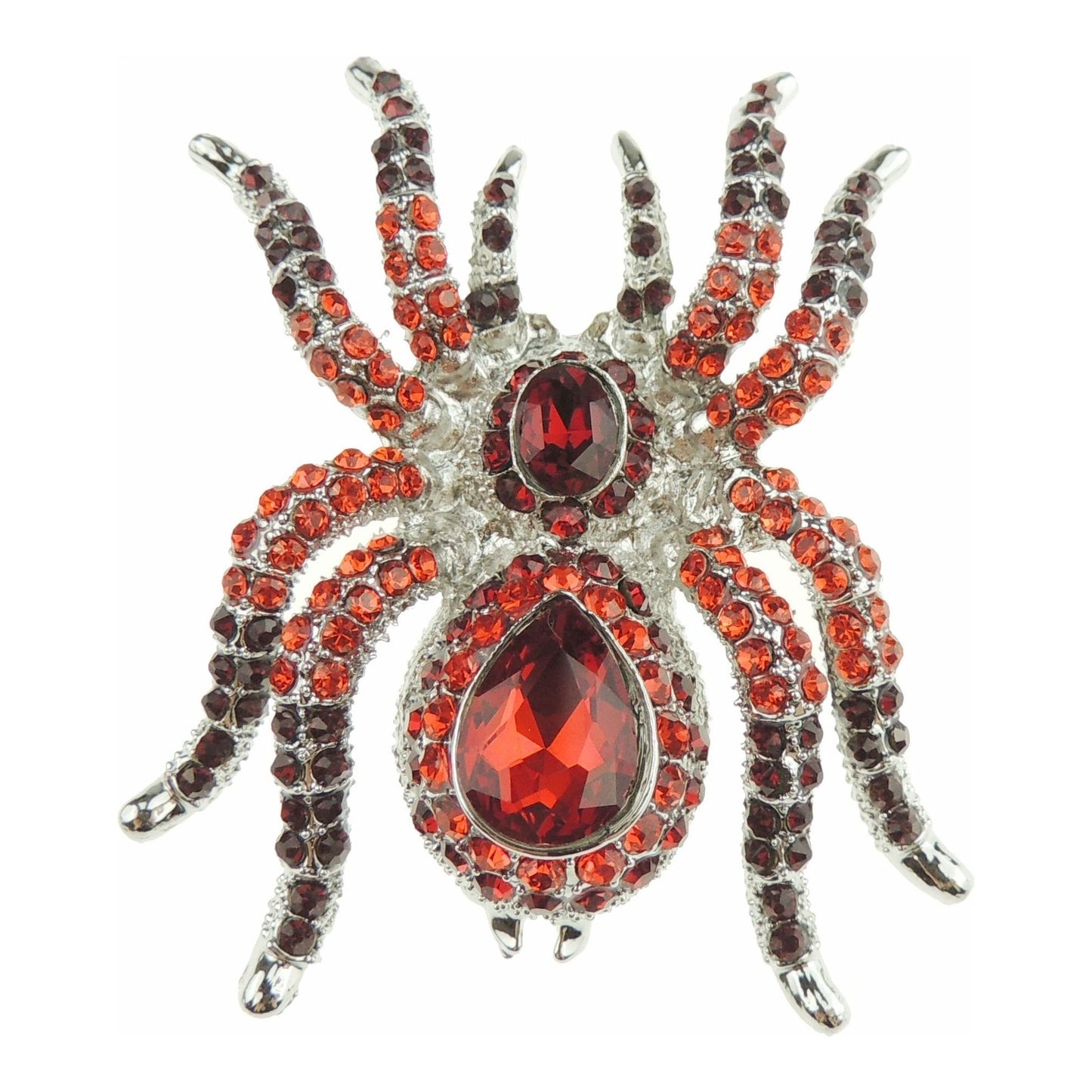 Sparkly Womens Bridal Wedding Christmas Party Birthday Gift Scarf Mother Bride Groom Diamante Crystal LARGE Statement Brooch Badge Breastpin Corsage Pin Halloween Animal Insect Spider (Purple)