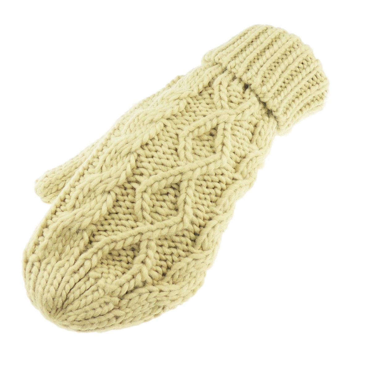 Ladies Womens Girls Chunky Thick Knit Crochet Cable Knit Thermal Fleece Lined Cold Weather Winter Ski Outdoor Accessories Hand Warmers Mittens Gloves Mitts, Christmas Birthday Gift (Dusky Pink)
