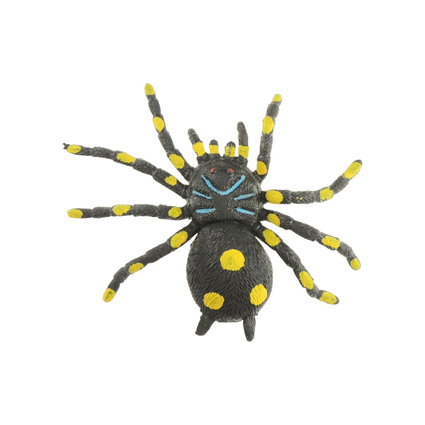 Glamour Girlz Kids Childrens Stretchy Tarantula Spider Insect Spotted Black Lifelike Realistic Play Educational Sensory ADHD Stress Relief Figurine Toy Figures Figurine (Black Yellow Spotted)