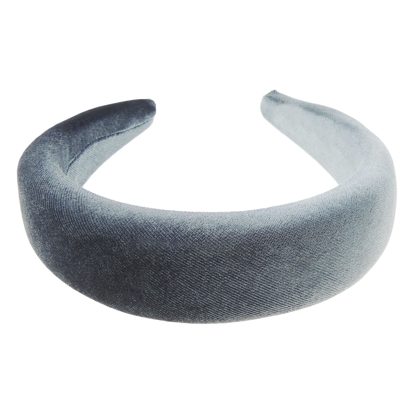 Ladies Girls Velvet Wide Padded Covered Headband Alice Band (Pale Orange)