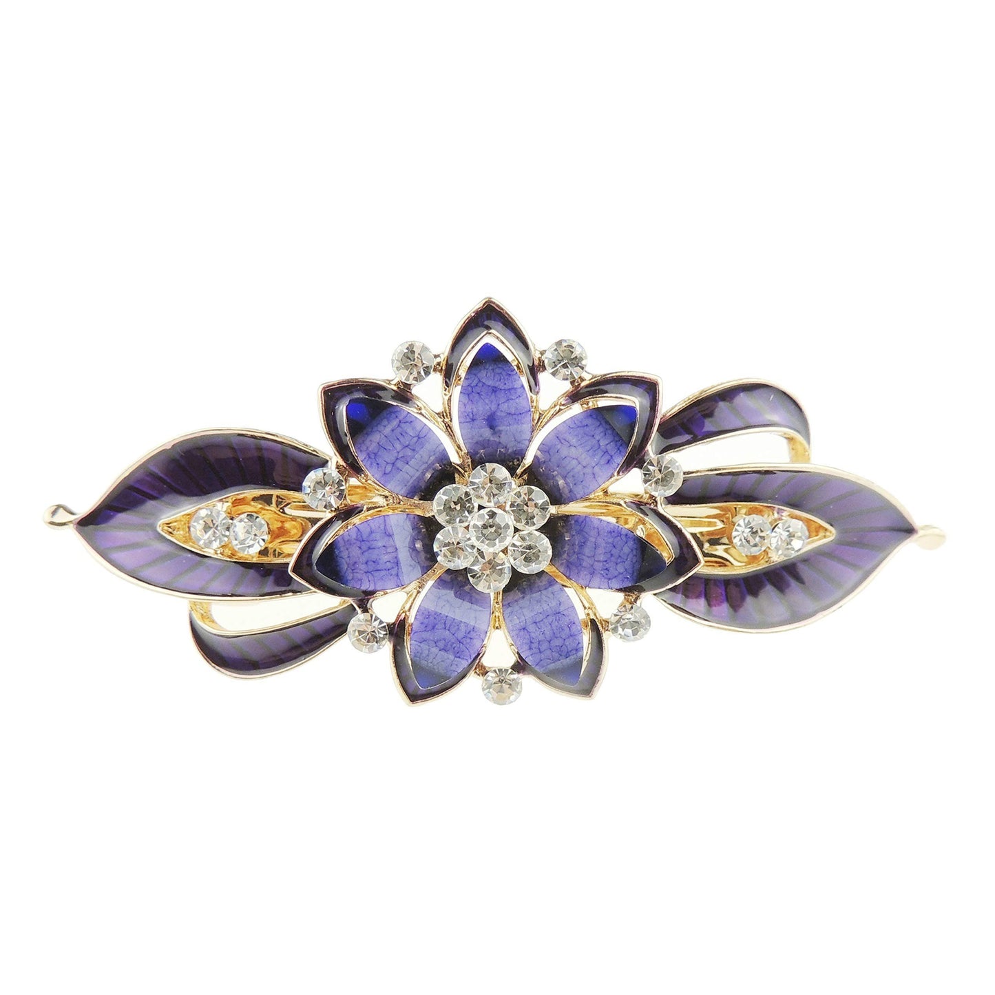 Womens Girls Crystal Rhinestone Diamante Wedding Birthday Party Evening Ponytail Fine Medium Hair Accessories Occasion Barrette Hairpin Grip French Spring Clip Metal Enamel Star Flower Rose
