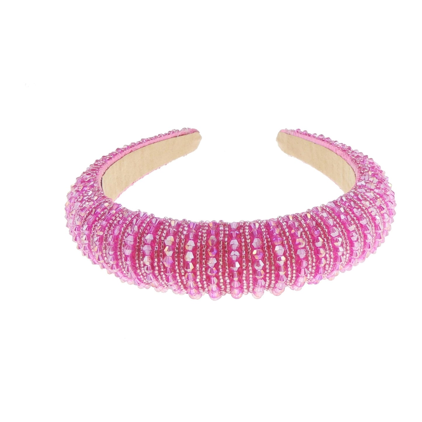 Womens Sparkly Beaded Rhinestone Embellished Jeweled Crystal Wide Bump Thick Padded Evening Formal Occasion Christmas Birthday Wedding Bridal Party Headband Hair Alice Band Hairband