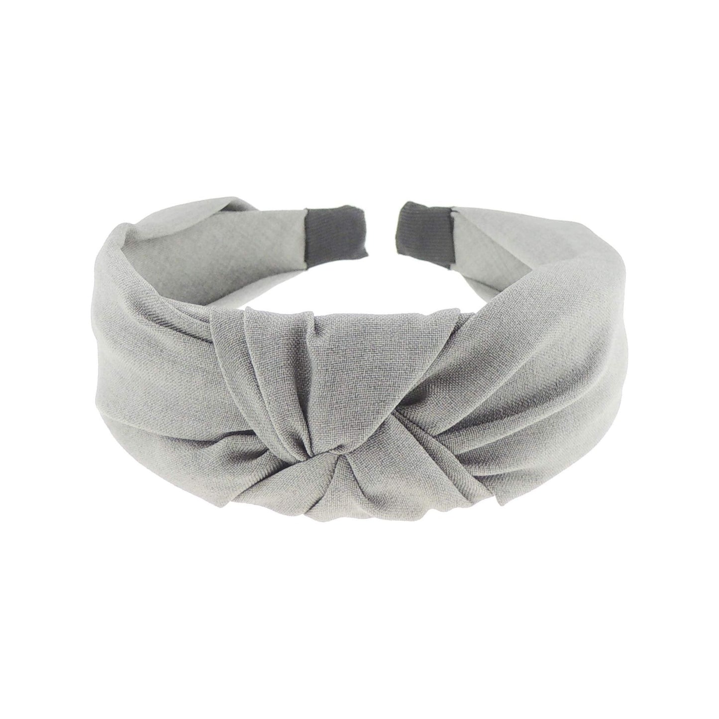 Ladies Womens Evening Fancy Knot Twist Twisted Turban Wide Thick Formal Boho Vintage Headband Alice Band Hair Accessories Hairband Christmas Wedding Bridesmaid Party Shimmer (Grey)
