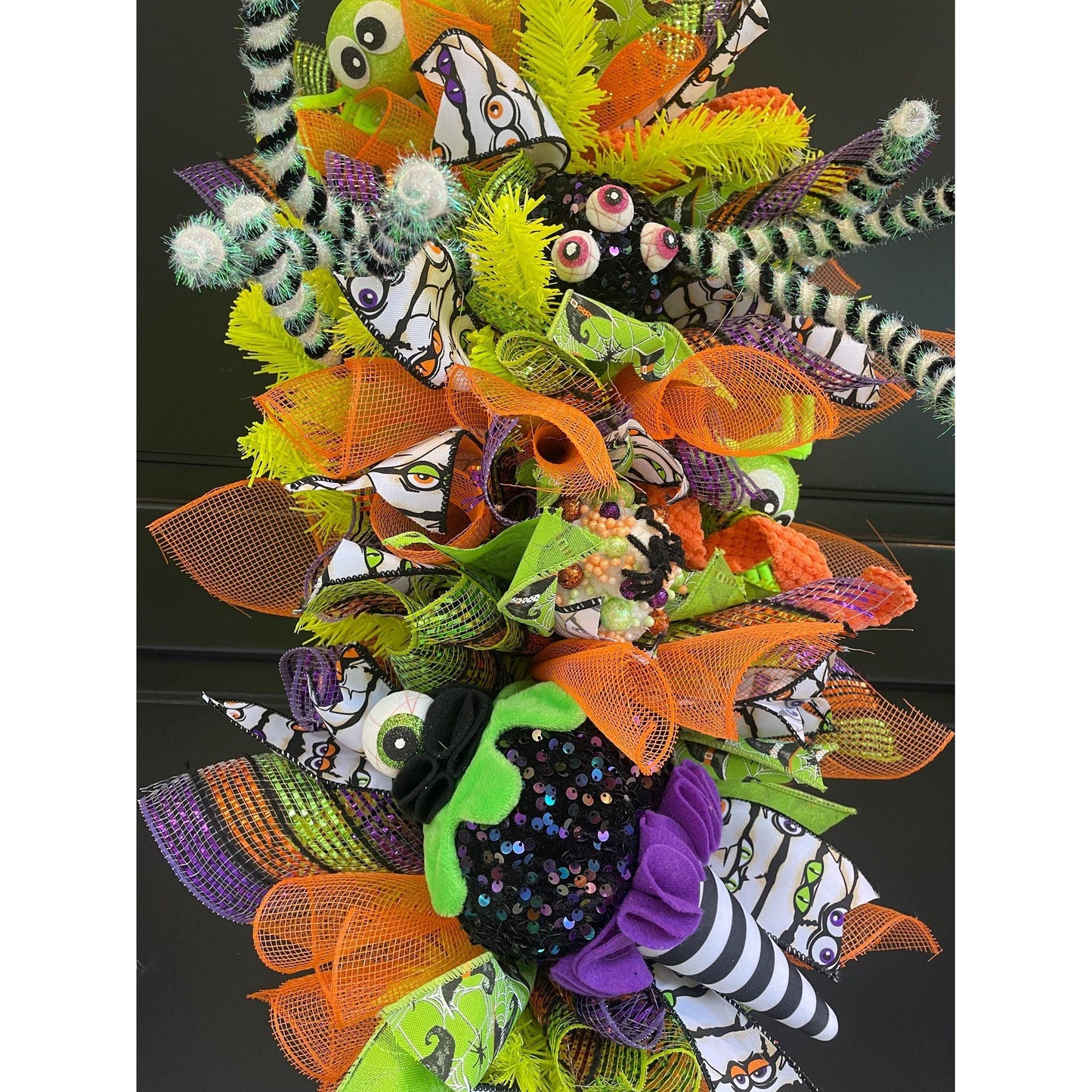 XL Autumn Fall Halloween Front Door Wreath Luxury Teardrop Rustic Wall Porch Hanger House Home Decor Decorations Spooky Spider Glam Boho