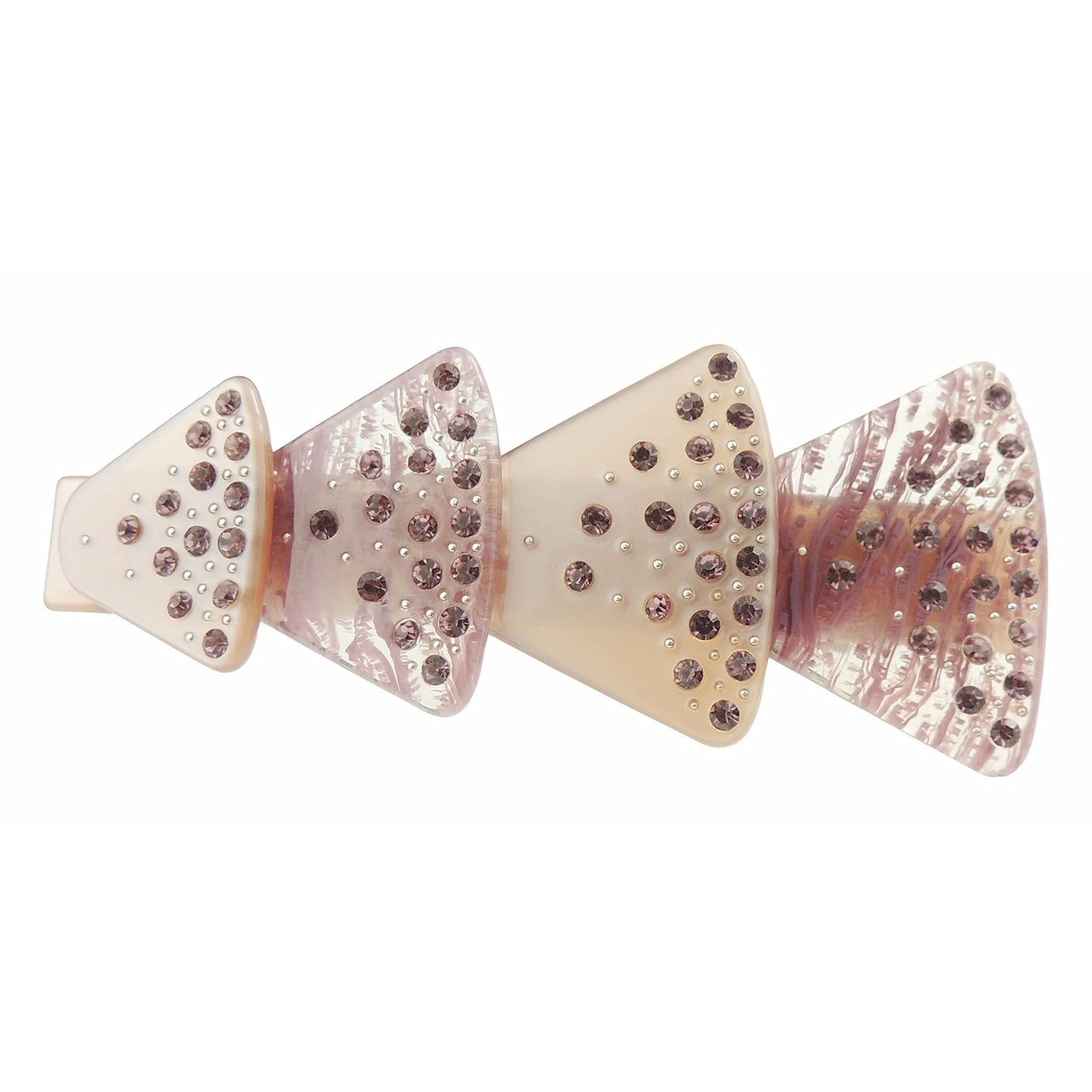 Womens Girls Crystal Rhinestone Diamante Wedding Birthday Party Evening School Ponytail Fine Medium Thick Hair Accessories Barrette Hairpin Grip French Spring Clip Feather Flower Bow (Beige)