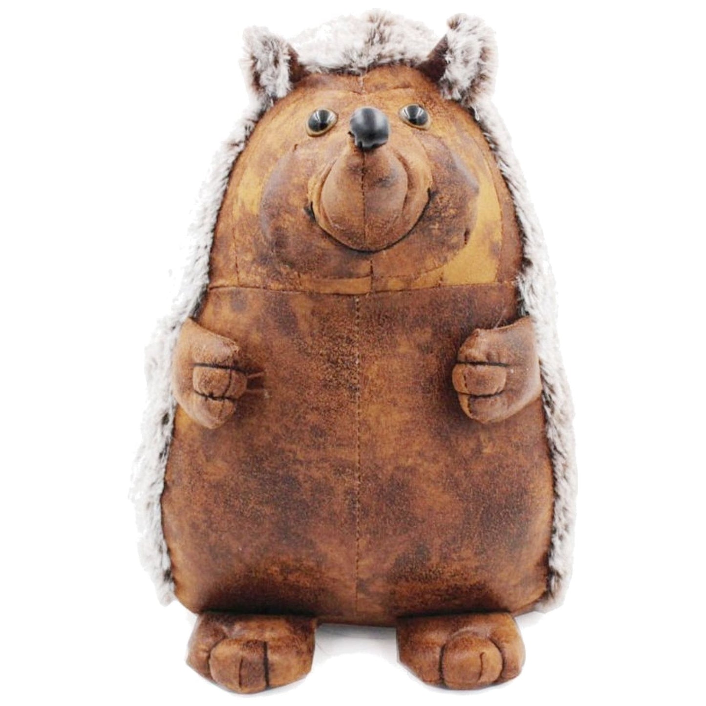 Home Office Distressed Leather Cute Plush Look Animal Novelty Weighted Door Stop Doorstopper Decor Ornament Decorative Birthday Christmas Idea Gift Heavy Weight Forest Hedgehog