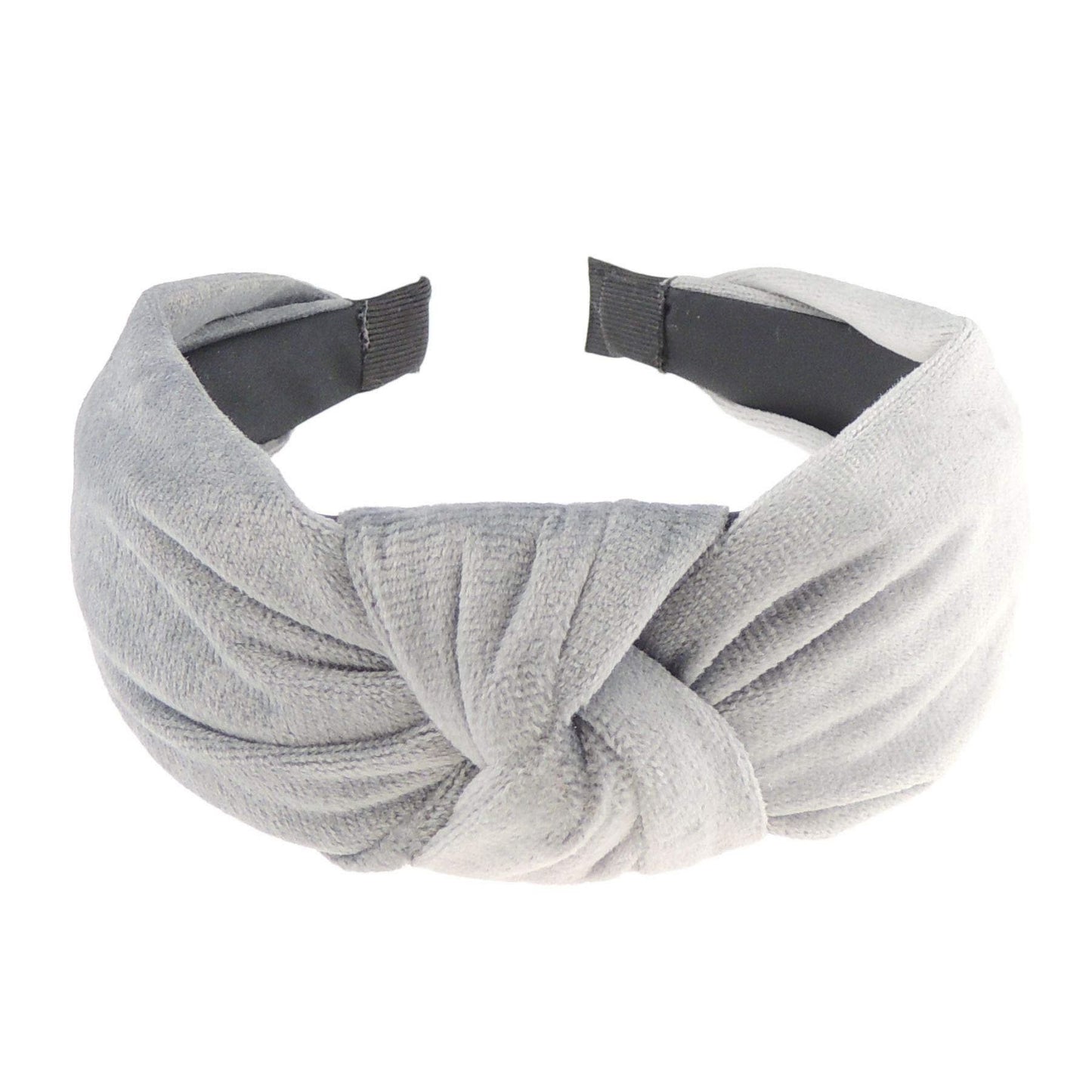 Velvet Knotted Wide Top Knot Twist Twisted Fabric Turban Evening Winter Boho Vintage Headband Alice Band Women, Hair Accessories Hairband Christmas Birthday Wedding Bridesmaid (Light Brown)