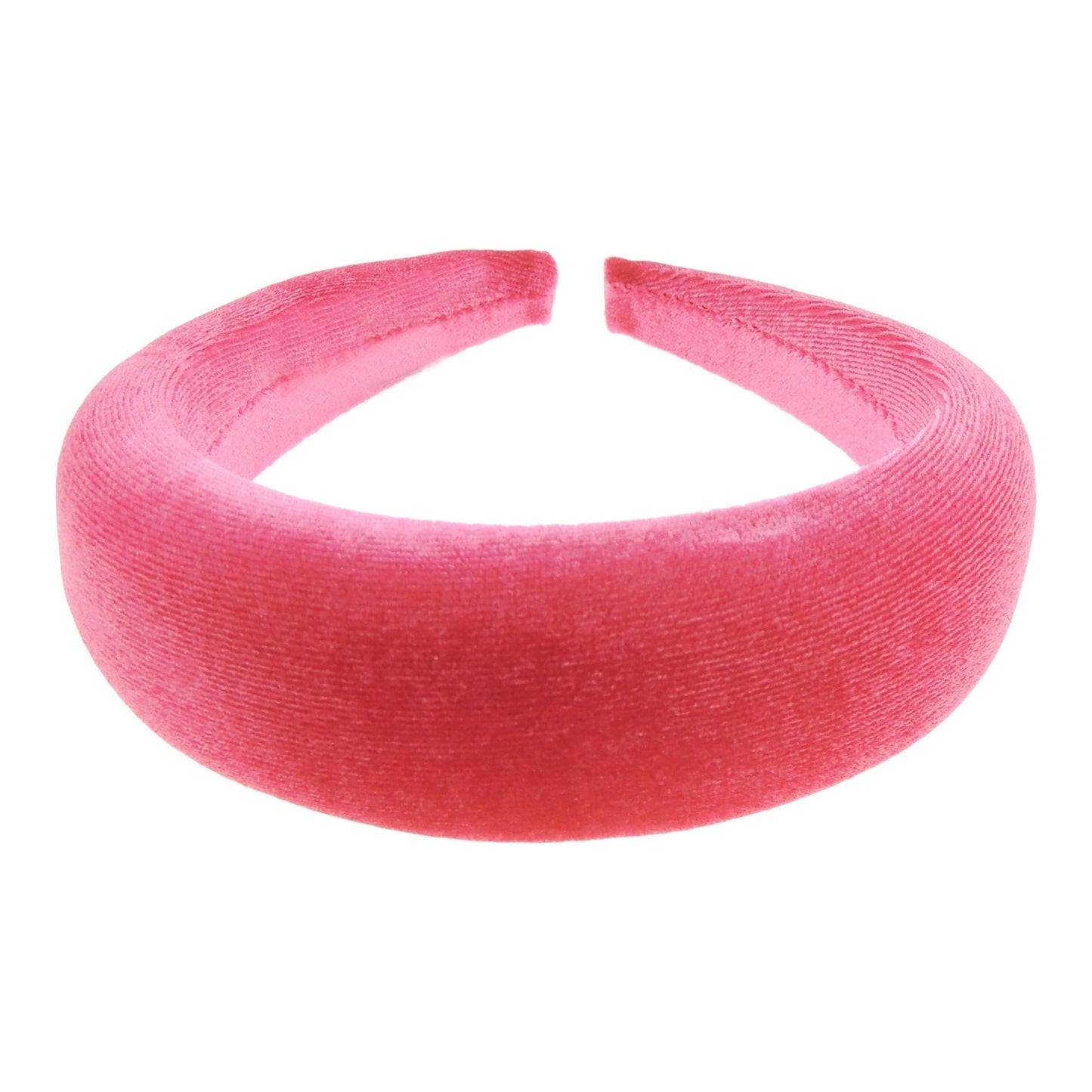 Ladies Girls Velvet Wide Padded Covered Headband Alice Band (Pale Orange)
