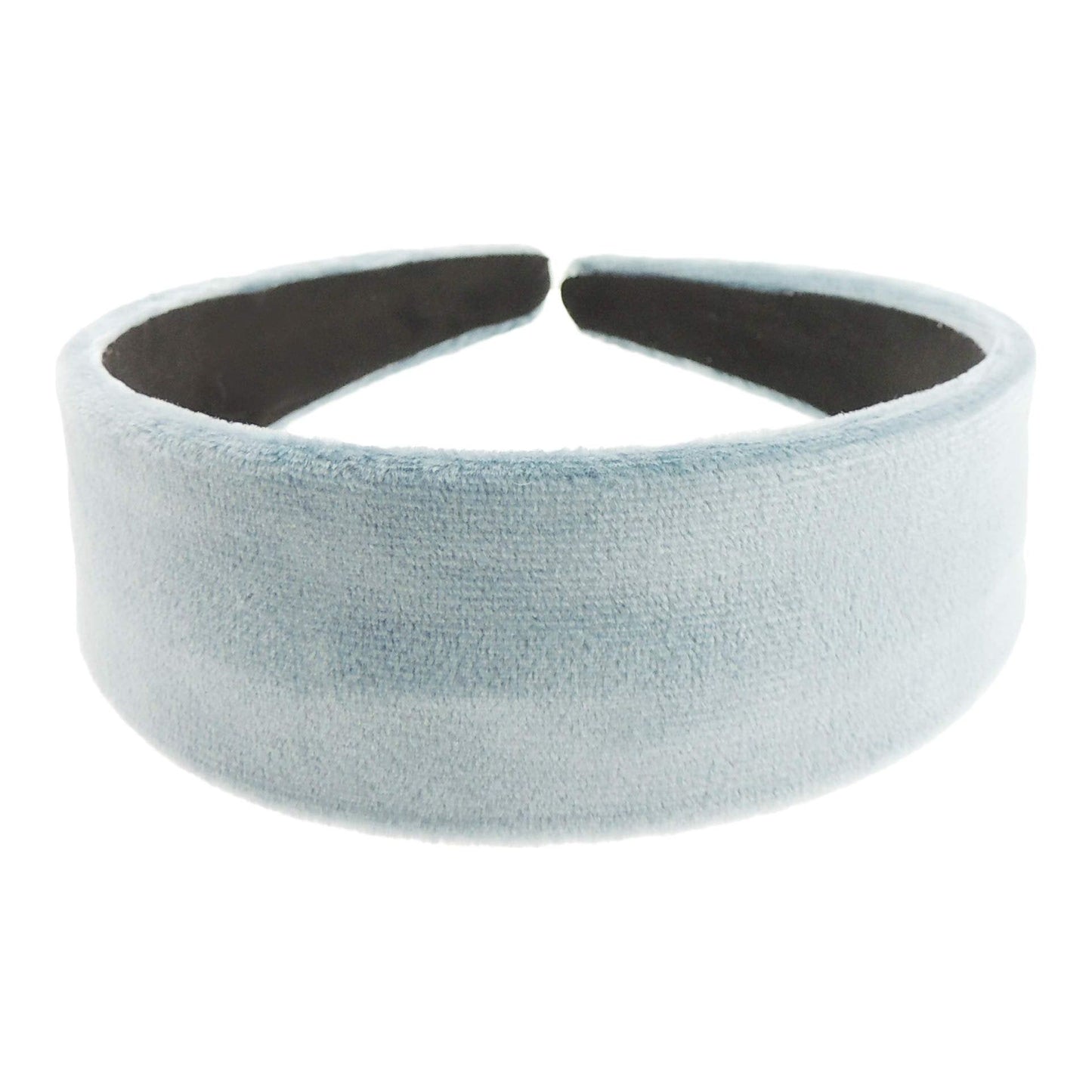 Girls Women Plush Velvet Evening 4cm Wide Winter Boho Vintage Headband Alice Band Hair Accessories Hairband Christmas Birthday Wedding Guest Gift (Dusky Blue)