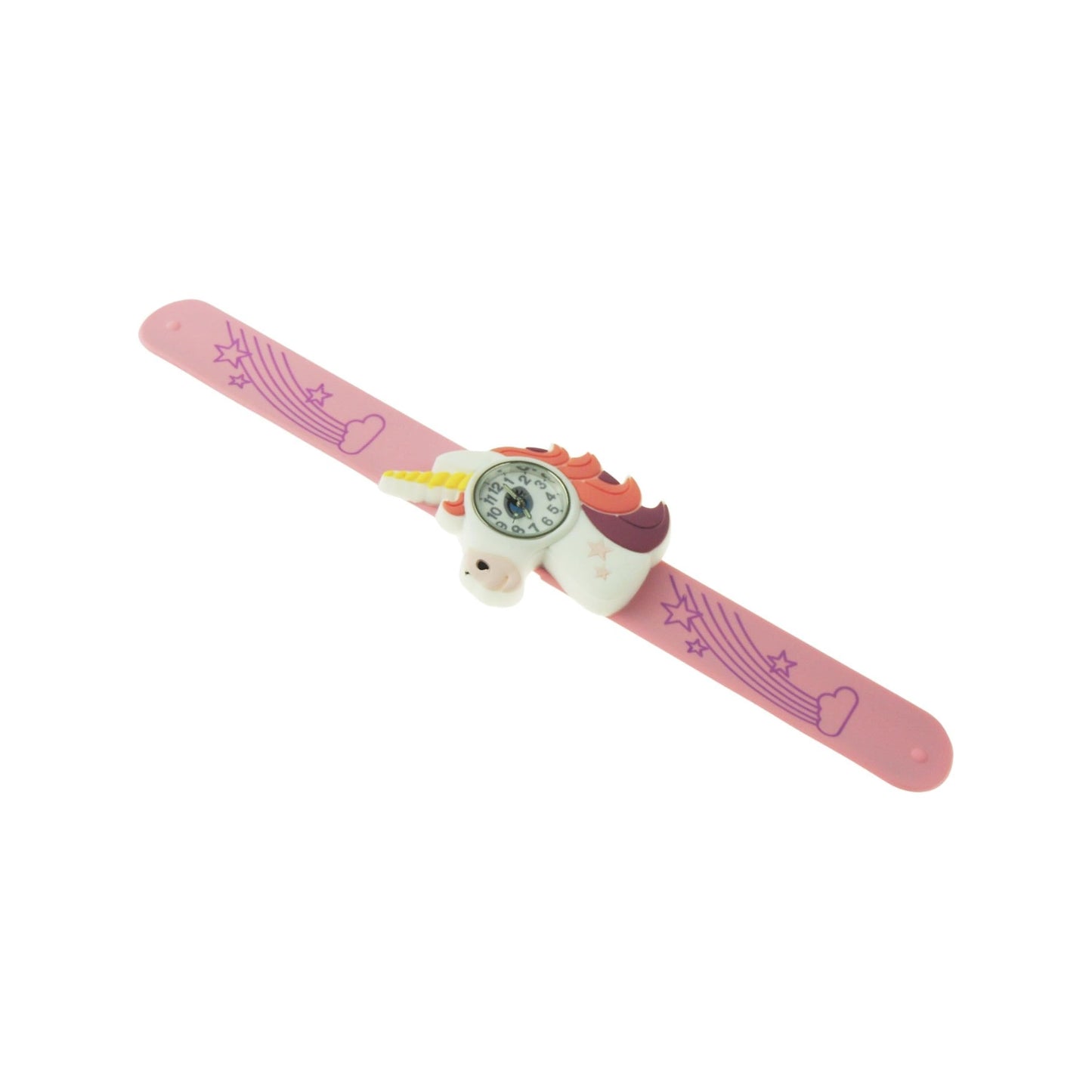 Glamour Girlz Kids Childrens Boys Girls Pink White Unicorn Head Watch Wrap Around Strap Present Gift Age 3, 4, 5, 6, 7, 8, 9, 10+ Years Old Birthday Christmas Birthday Tell Time Educational Idea