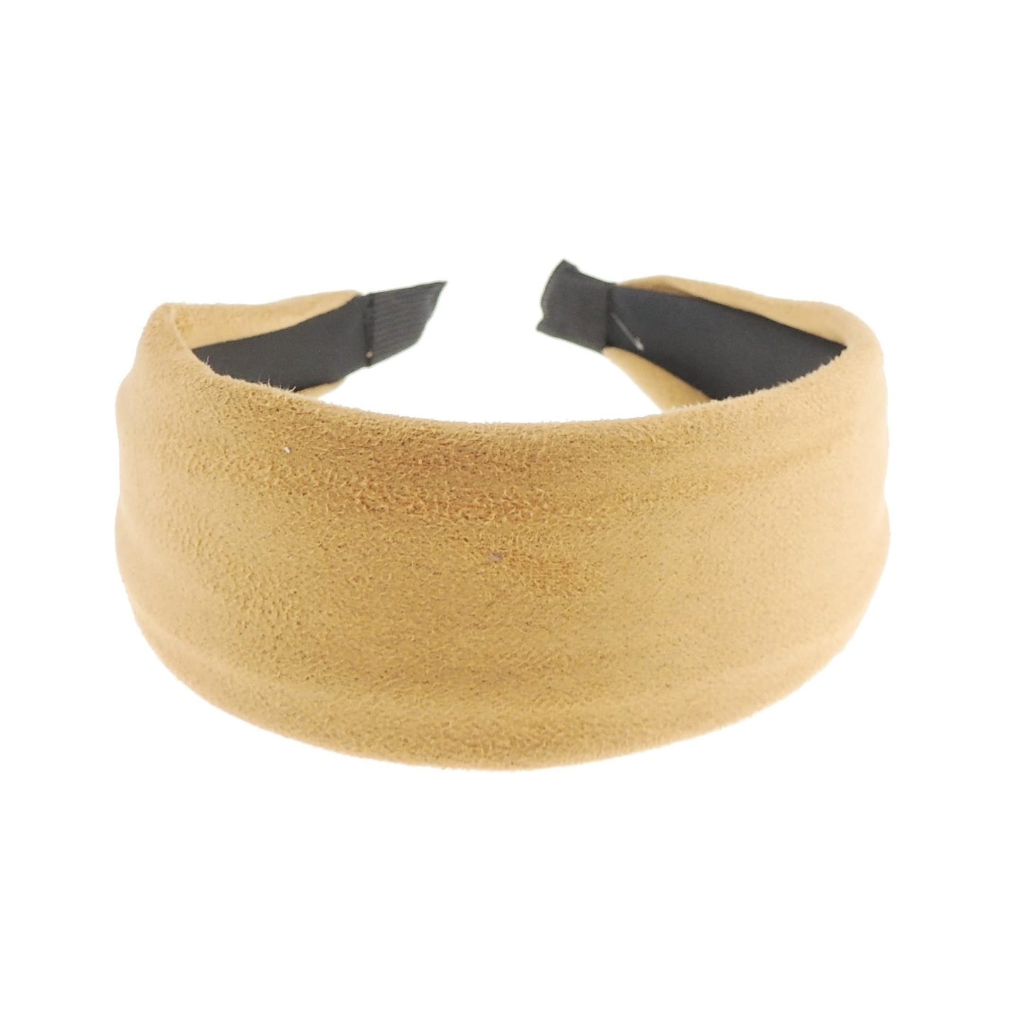 Ladies Wide Draped Suede Look Colour Headband Alice Band New (Khaki)