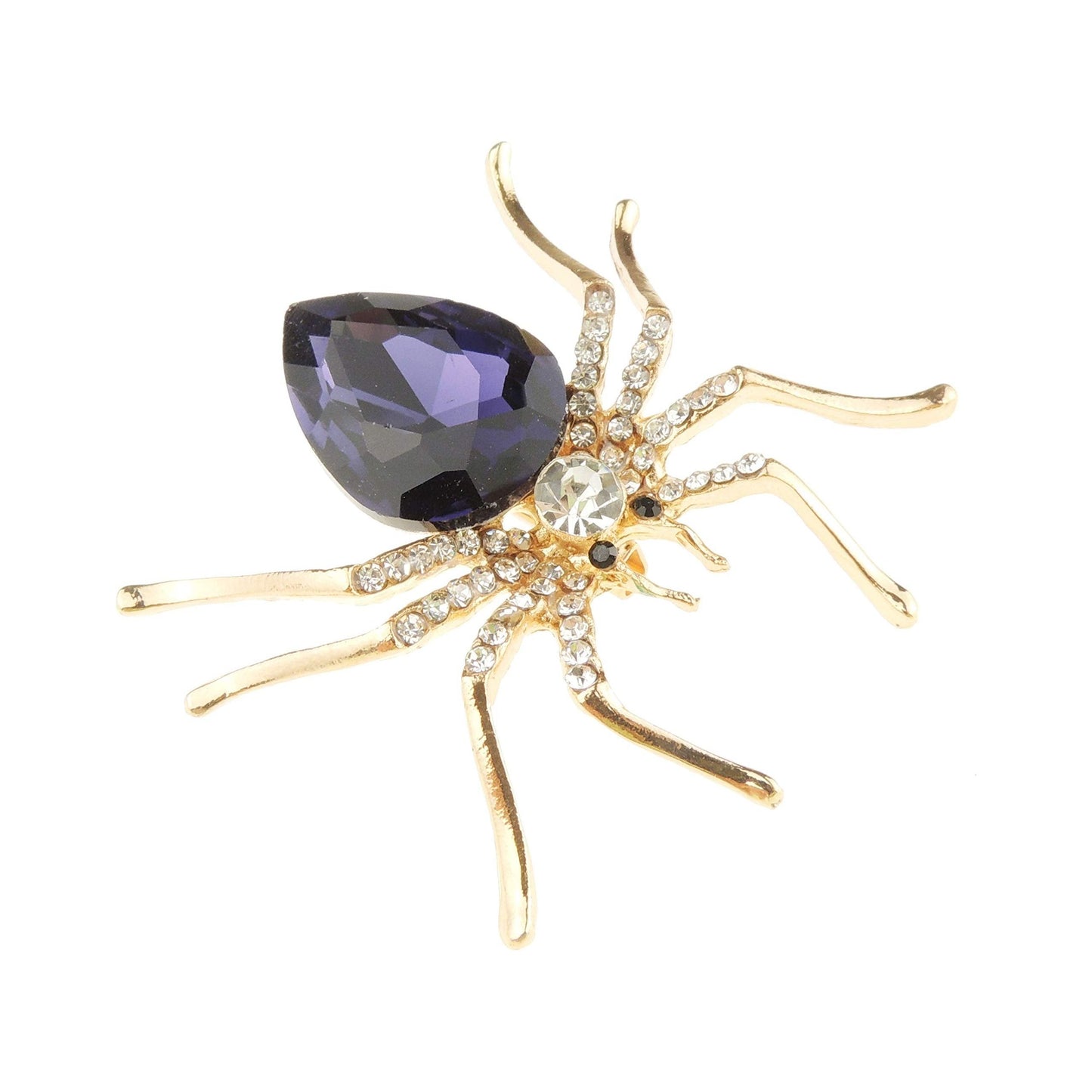 Sparkly Womens Christmas Party Birthday Gift Saree Scarf Diamante Rhinestone Crystal Fancy Dress Bling Brooch Badge Breastpin Corsage Pin Halloween Animal Insect Spider Boxed