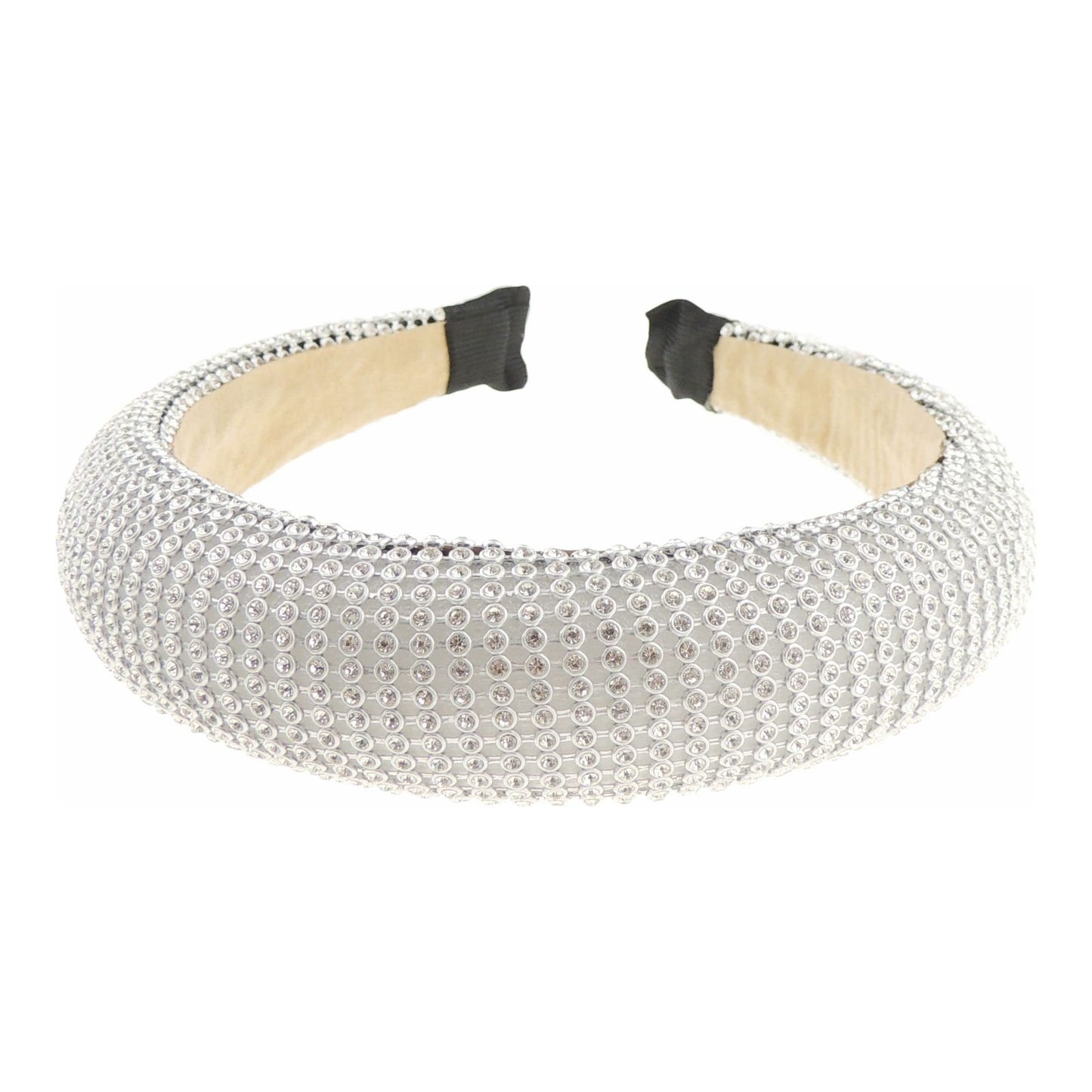 Womens Sparkly Beaded Rhinestone Jeweled Crystal Wide Bump Thick Matador Padded Evening Formal Occasion Christmas Birthday Wedding Bridal Party Headband Hair Alice Band Hairband