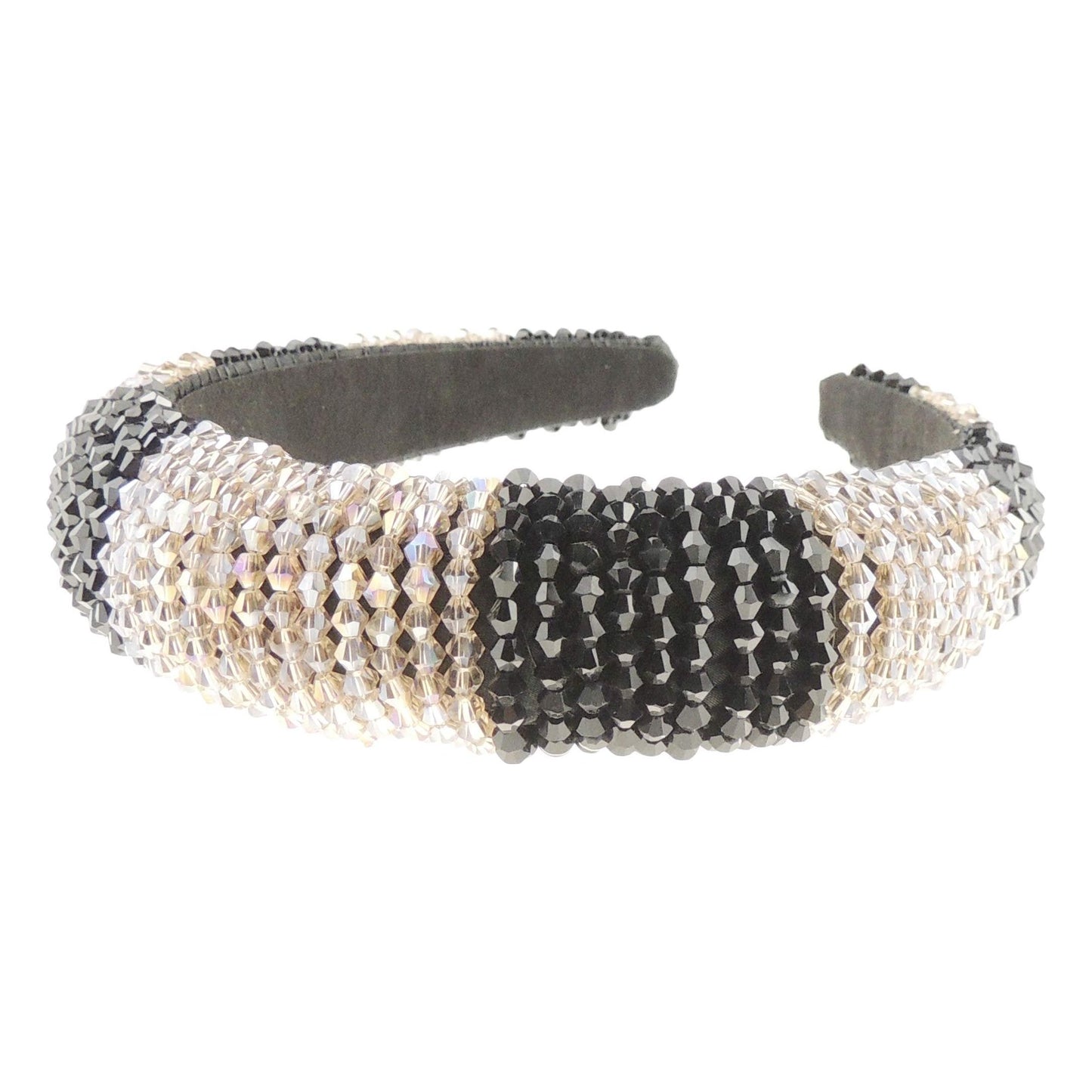 Womens Occasion Wedding Bridal Evening Embellished Crystal Beaded Jewelled Bump Formal Party Padded Sparkly Hair Headband Alice Band