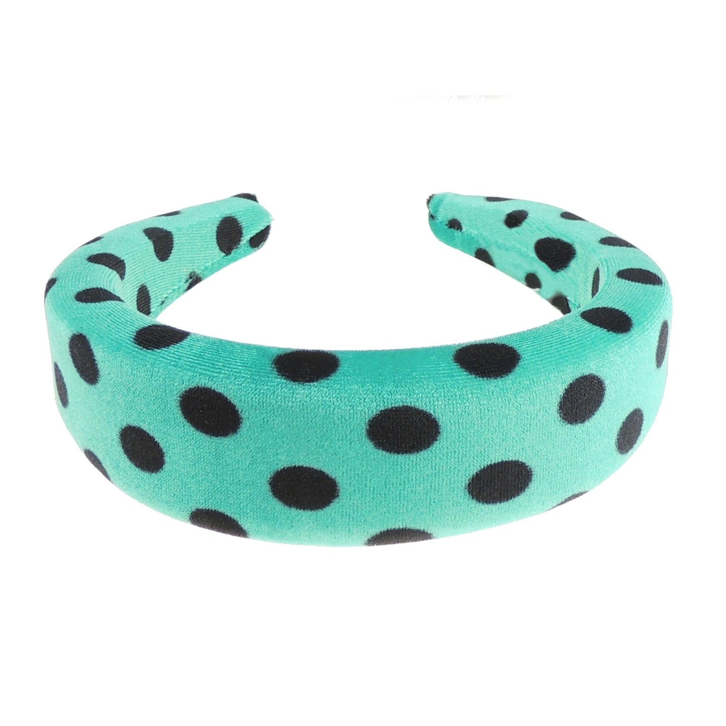 Womens Puffy Occasion Wedding Bridal Party Birthday Christmas Evening Wide 4cm Thick High Bump Padded Velvet Velour Hair Hairband Accessories Headband Alice Band (Leopard)