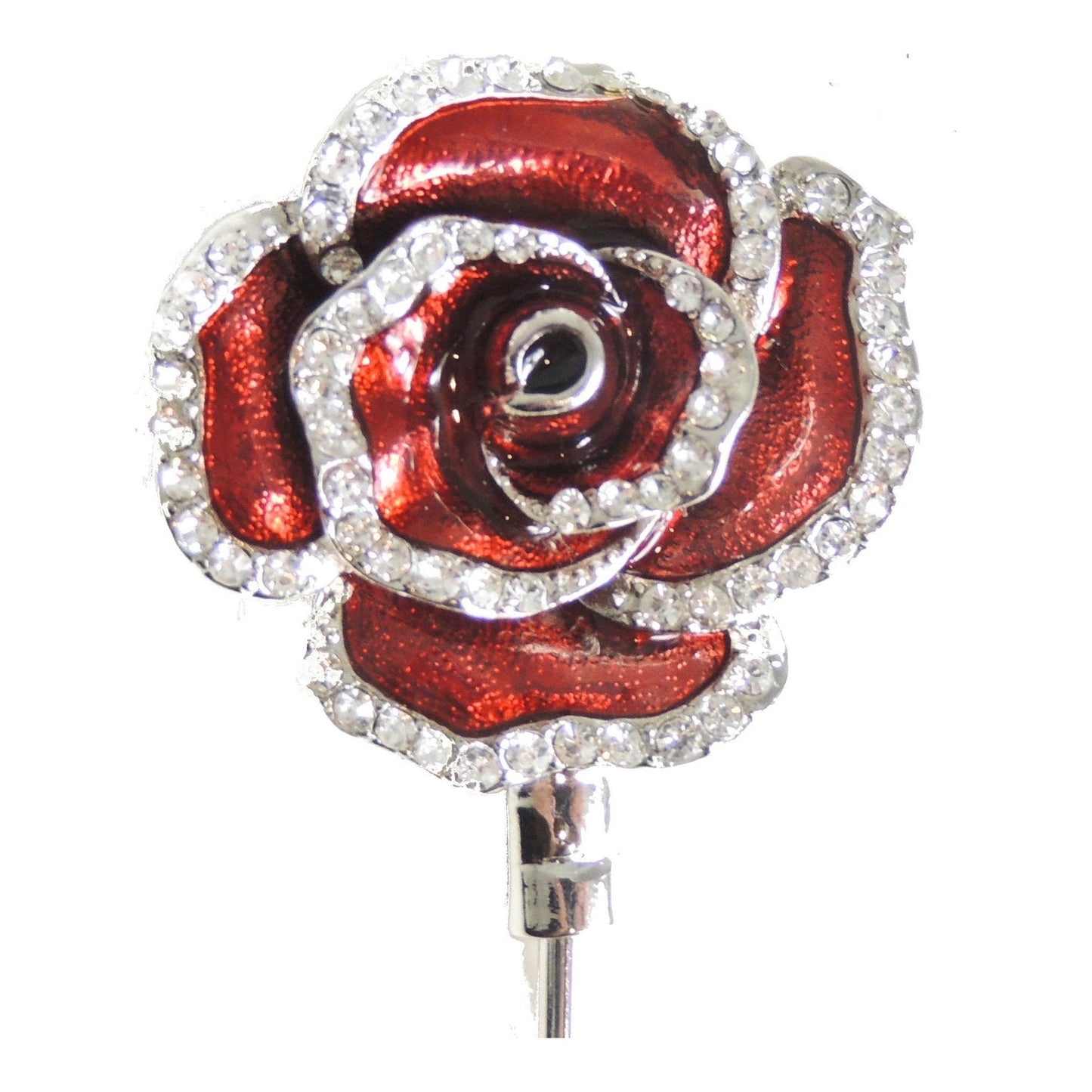 Glamour Girlz Womens Sparkly Silver Crystal Diamante Rhinestone Purse Shoulder Crossbody Tote Bag Handbag Portable Instant Hanging Hanger Hook for Desks Tables Birthday Christmas Gift Red Flower Rose