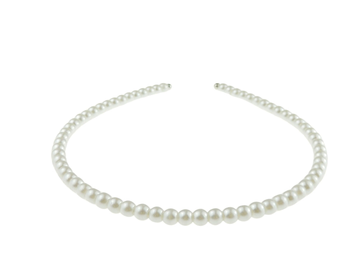 Girls Women Narrow Faux Pearl Wedding Bridal Christmas Bridesmaid Party Birthday Headband Alice and Hair Accessories Hairband