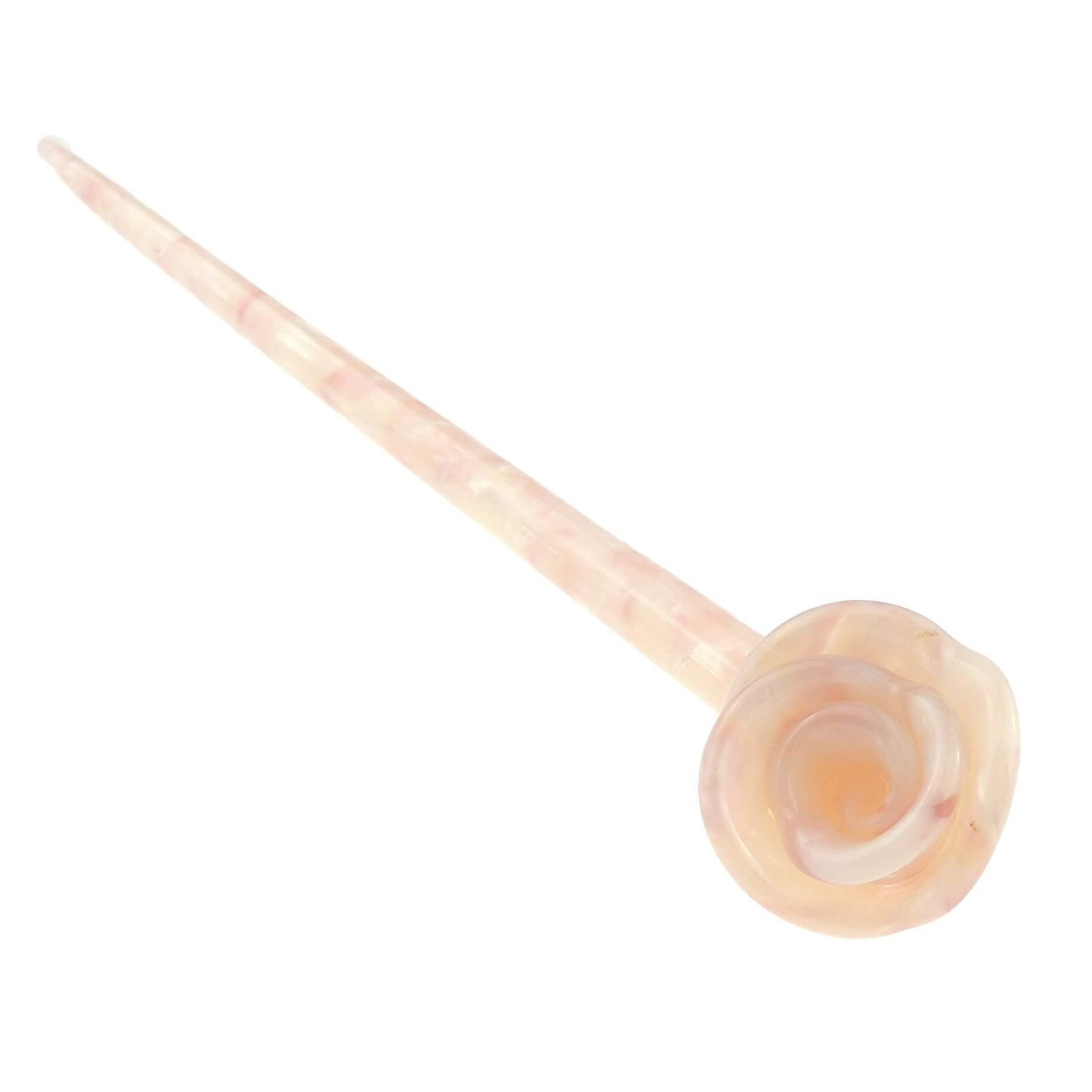 Womens Retro Bridal Wedding Party Bridesmaid Christmas Banana Styling Hair Accessories Pins Bun Holder Chignon Brooch Hairpin Slide Jewelry Updo Chopsticks Stick Marbled Rose Flower (Baby Blue Pink)