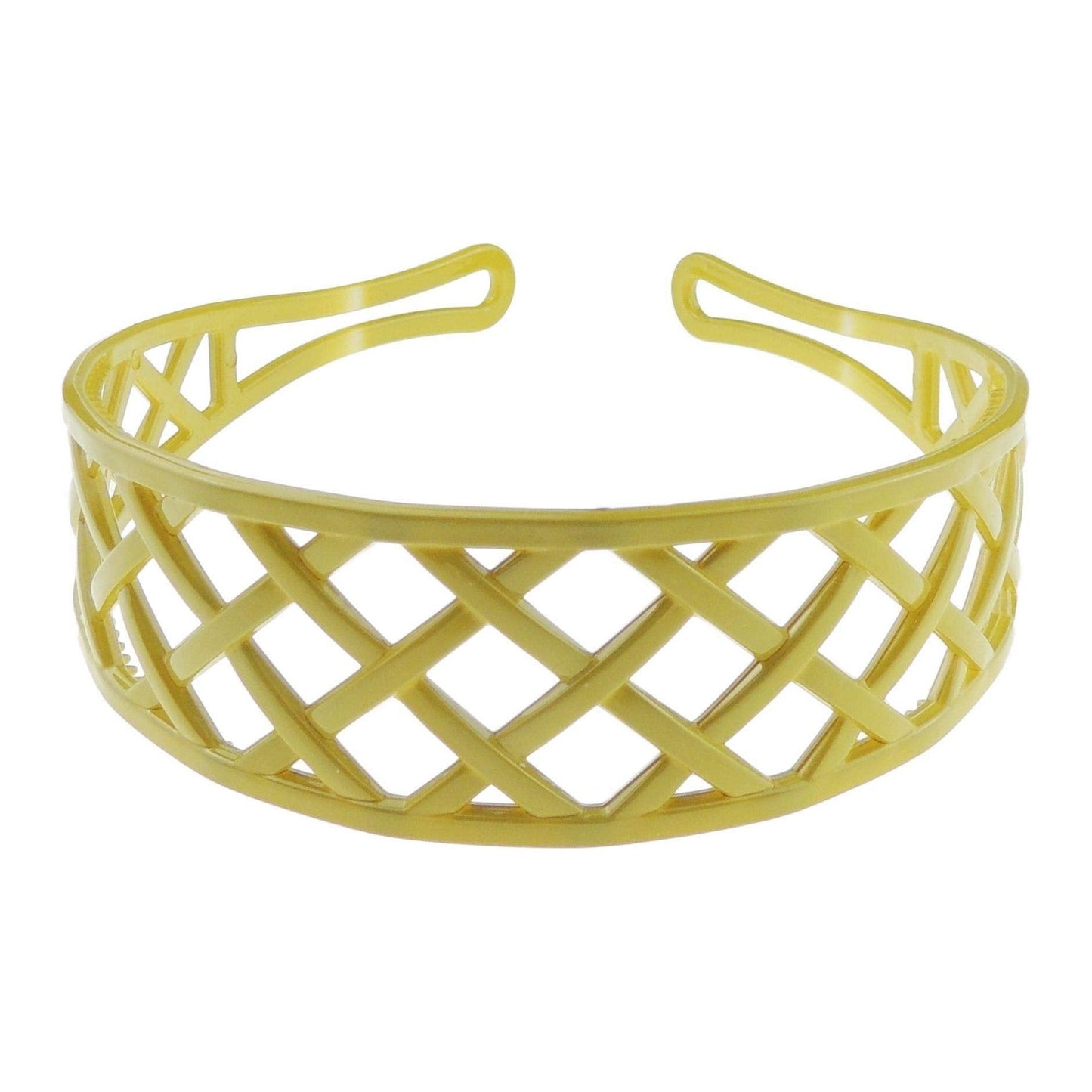GIRLS SMALL HEAD LADIES School Uniform Work Gym Yoga Birthday Party Hair Accessories Plain Plastic Wide Criss Cross Basket Weave Stencil Short Long Hair Headband Alice Band Hairband (Brown)