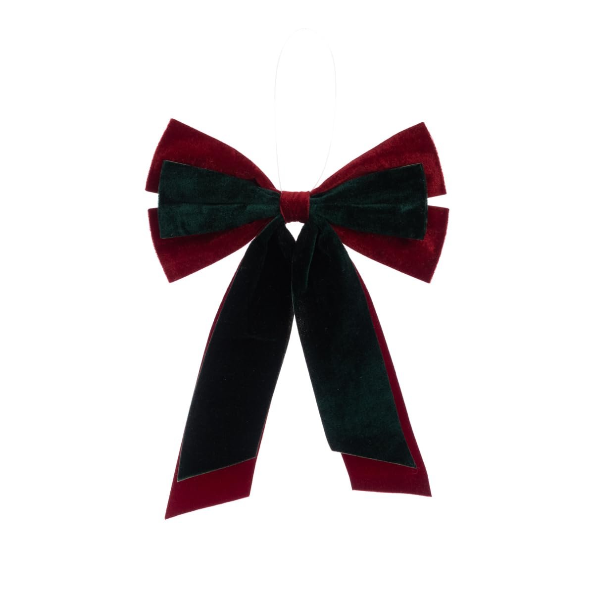 Velvet Soft Mix Red Green Festive Bow Hanging Christmas Bow Xmas Tree Wreaths Decor Decoration