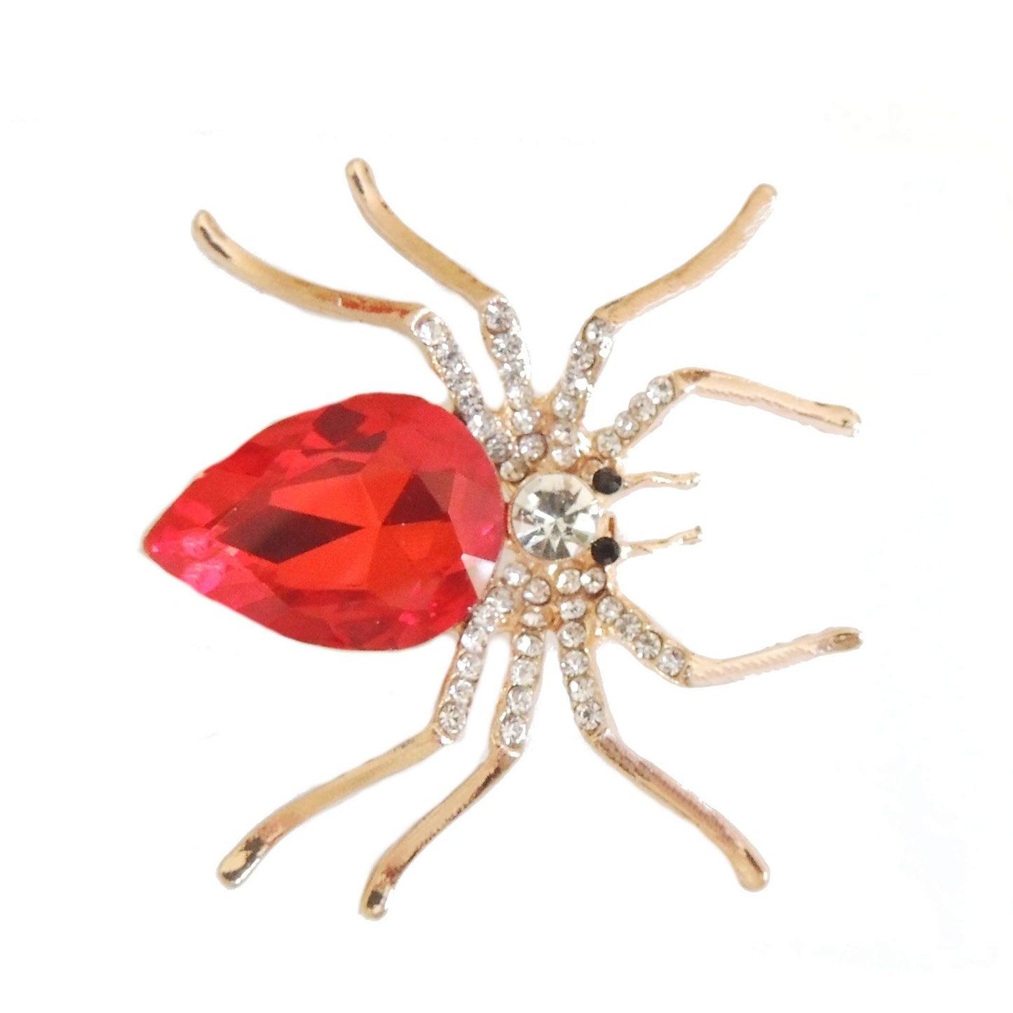 Sparkly Womens Christmas Party Birthday Gift Saree Scarf Diamante Rhinestone Crystal Fancy Dress Bling Brooch Badge Breastpin Corsage Pin Halloween Animal Insect Spider Boxed