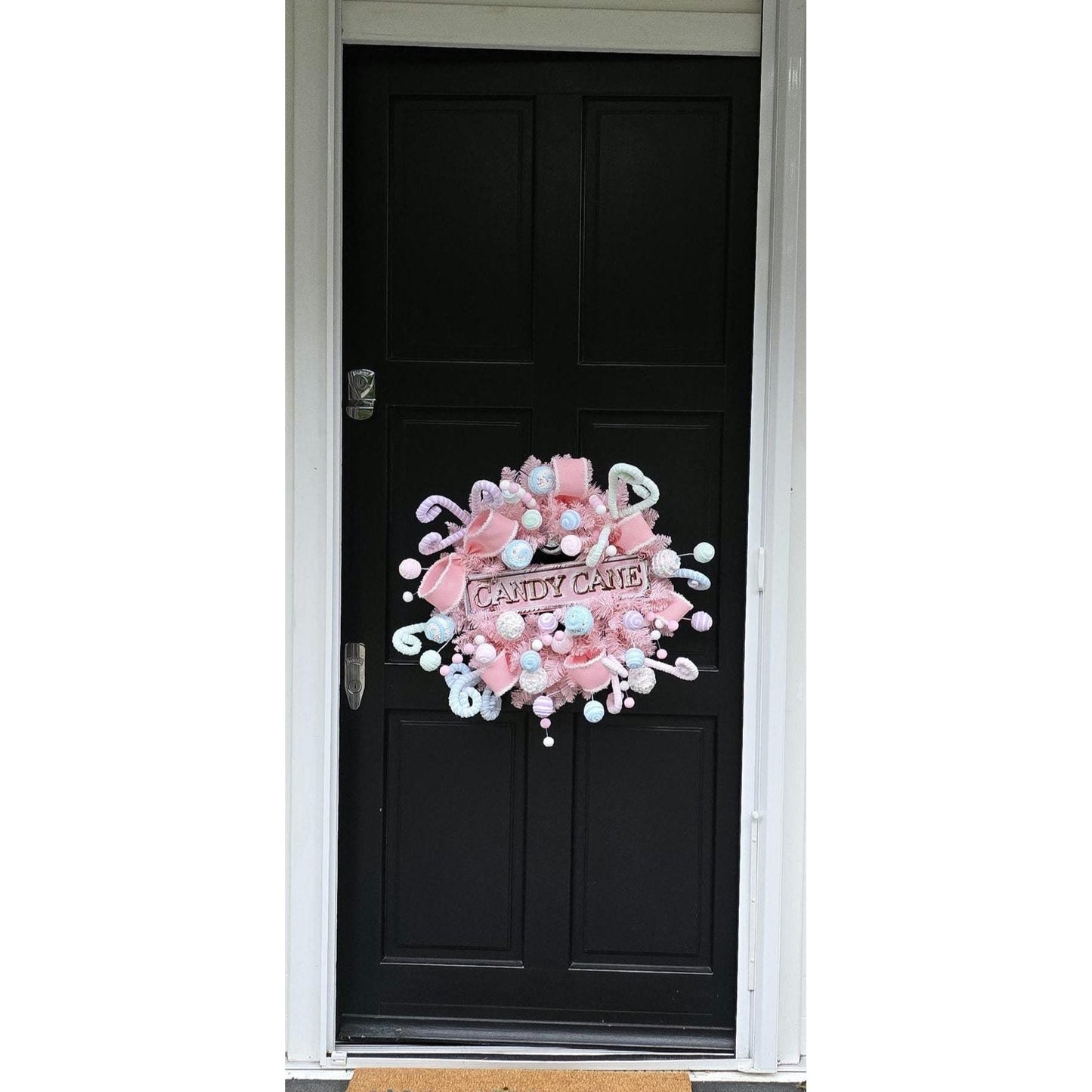 Luxury Candy Shop Pink Pastel Sweets Christmas Wreath Front Door Luxury Home Decorations Xmas Winter Mantle Decor Holiday Wreath Advent Swag