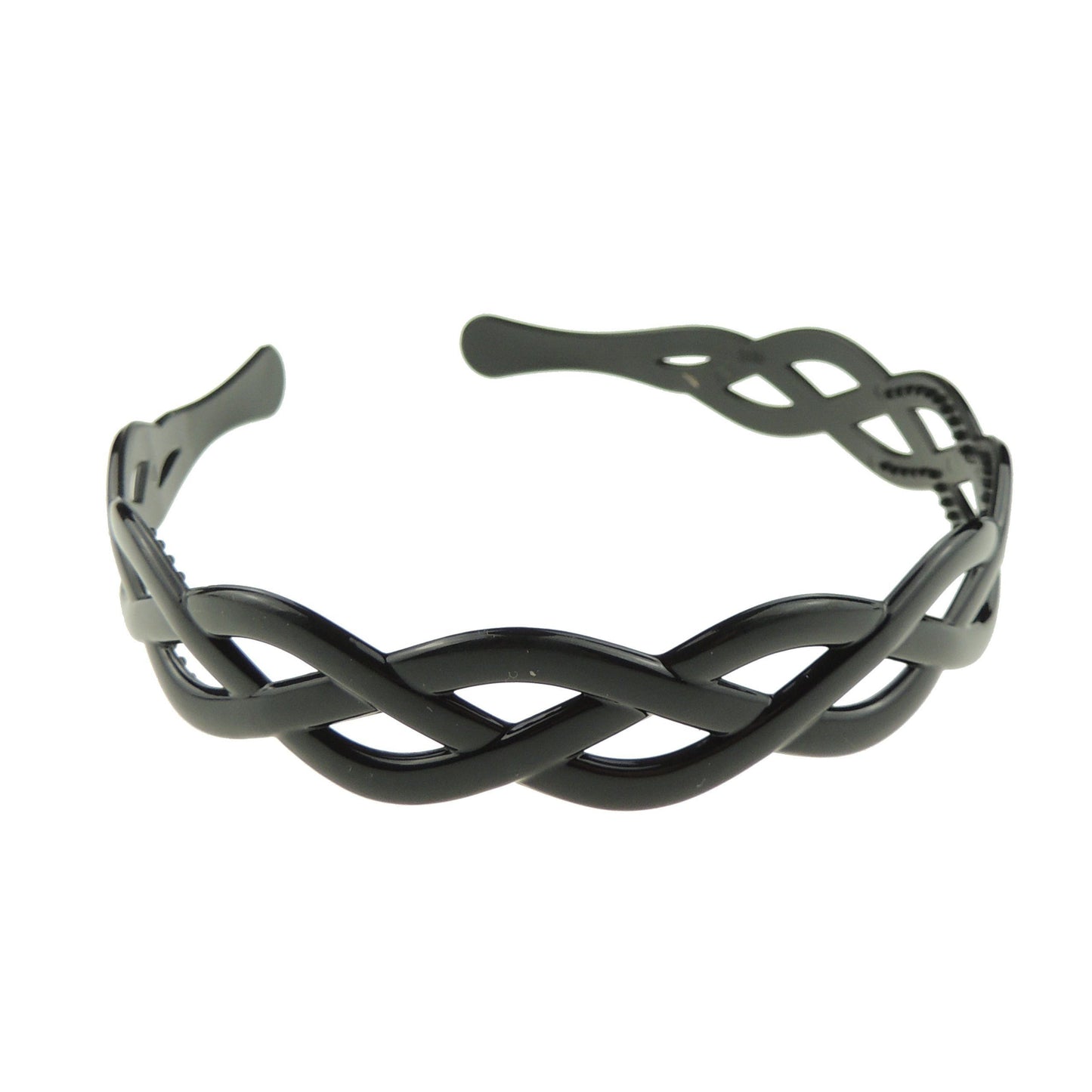 SMALL HEAD Ladies Girls Stencil Cut Headband Alice Band Black Zig Zag Waves