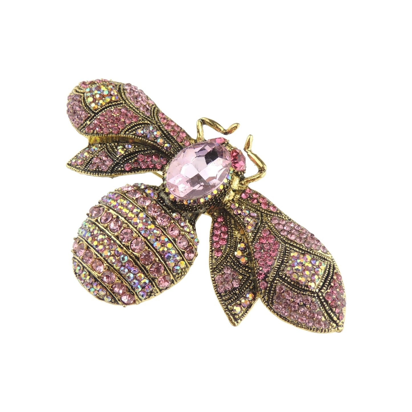 Sparkly Womens Vintage Look Bridal Mother of The Bride Party Wedding Dress Christmas Birthday Gift Saree Scarf Lapel Diamante Bling Crystal Rhinestone Brooch Badge Breastpin Corsage Pin Insect Wasp Statement LARGE Bumble Bee