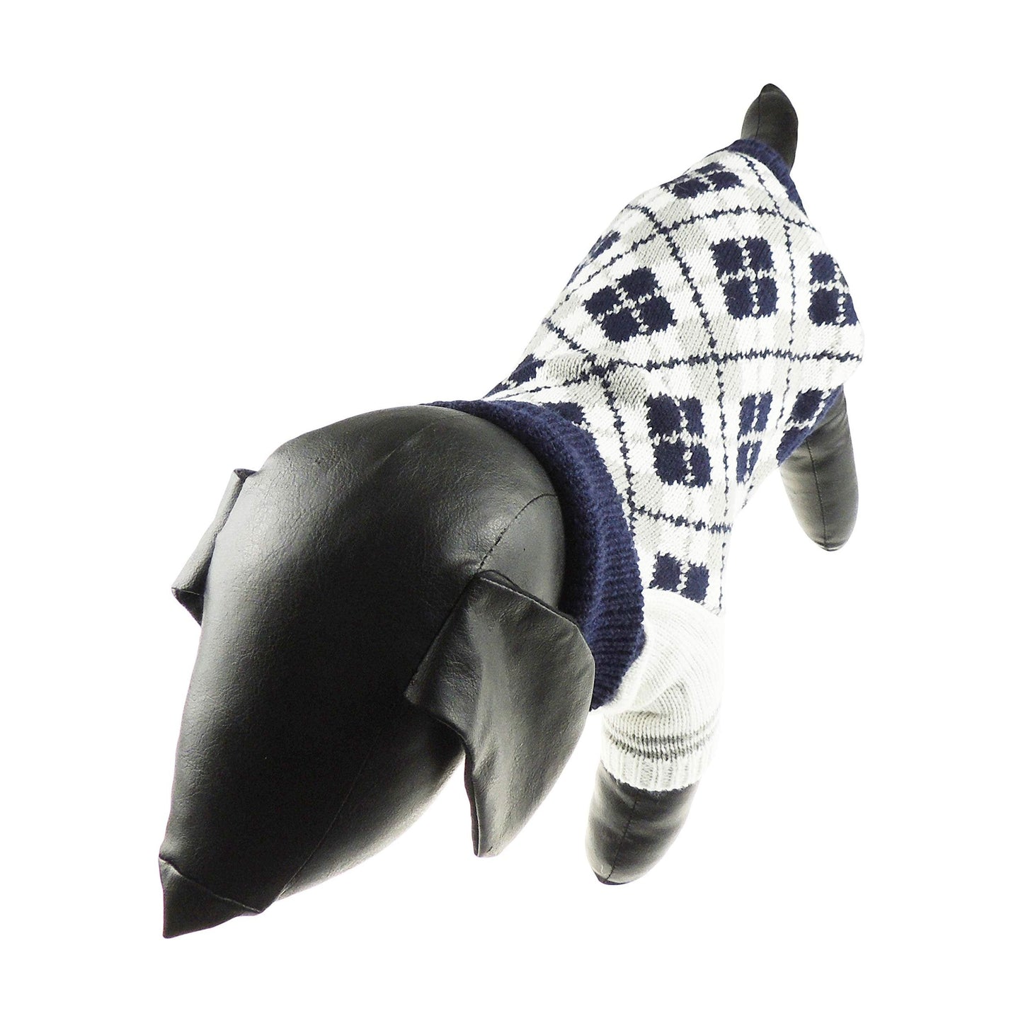 Cute SMALL DOG ONLY Puppy Cat Birthday Christmas Outfit Fleece Winter Girl Boy Jumper Coat Clothes Hoodies Costume Pullover Knitted Knit Sweater Sweatshirt Navy Blue Grey Plaid Tartan Argyle