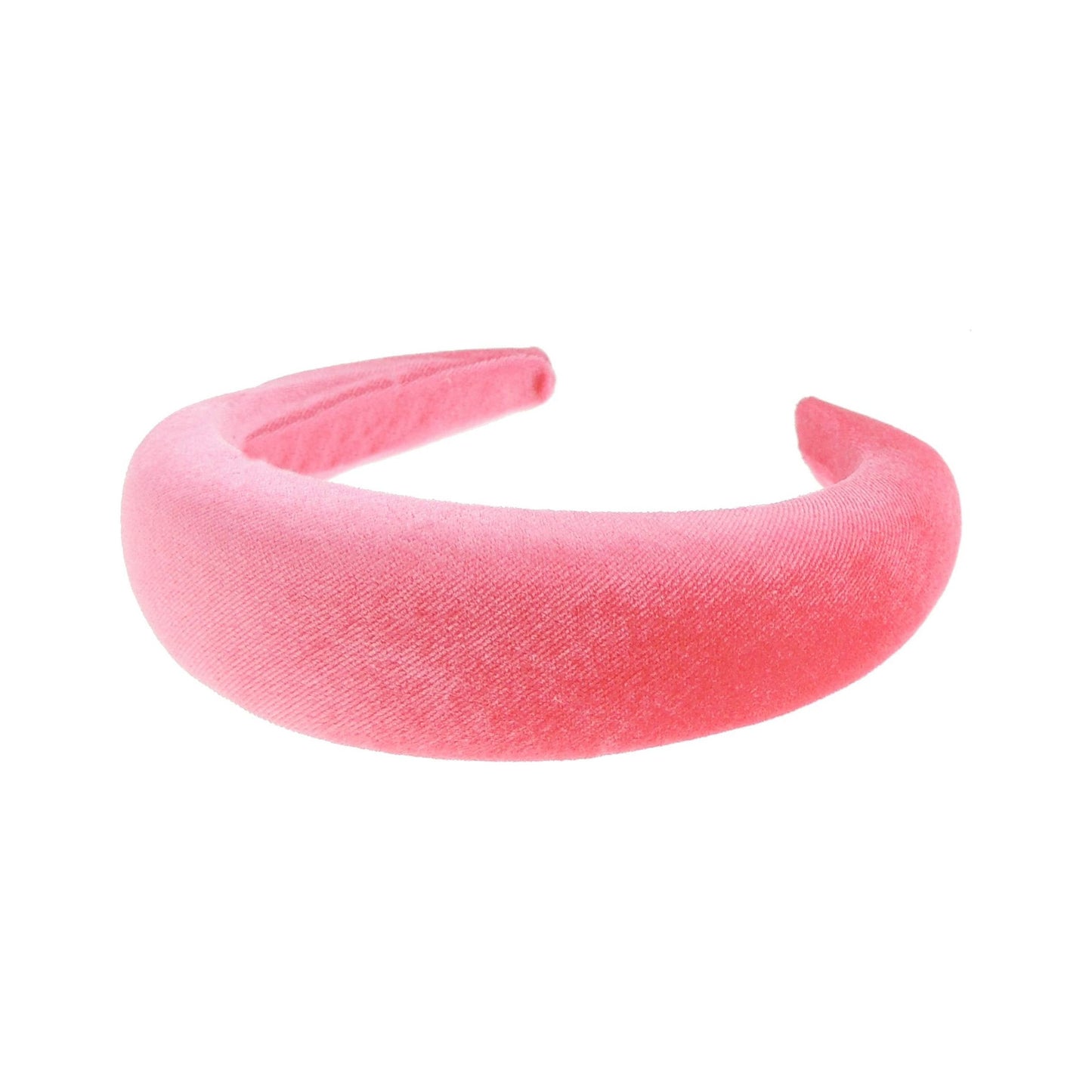 Ladies Girls Velvet Wide Padded Covered Headband Alice Band (Pale Orange)