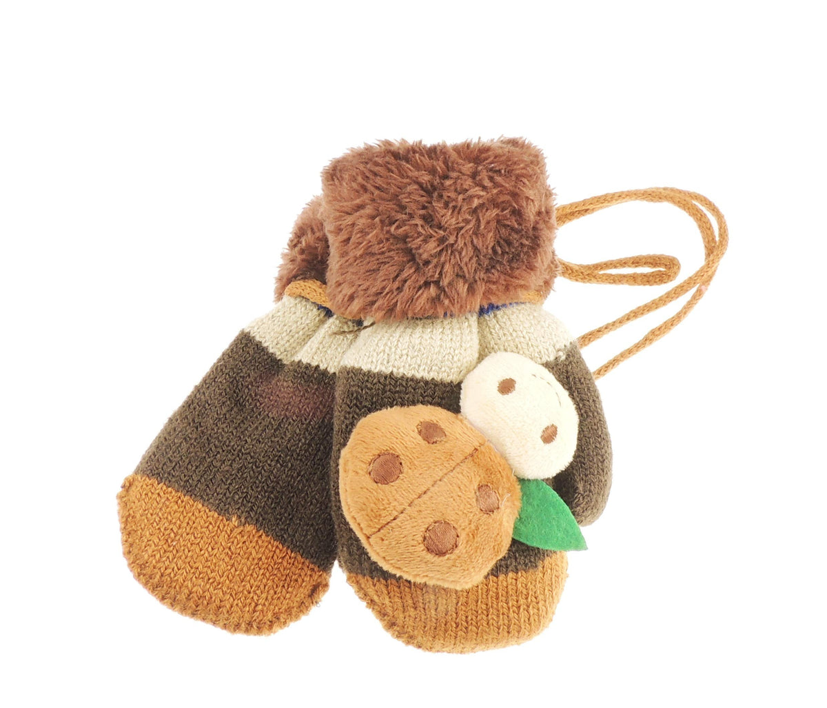 Glamour Girlz Soft Baby Girls Boys Kids Toddler Children Cute Babies Knit Fleece Thermal Warm Winter Outdoor Ski String Hand Warmers Gloves Mitts MIttens Lady Bug Ladybird 1-2 Years