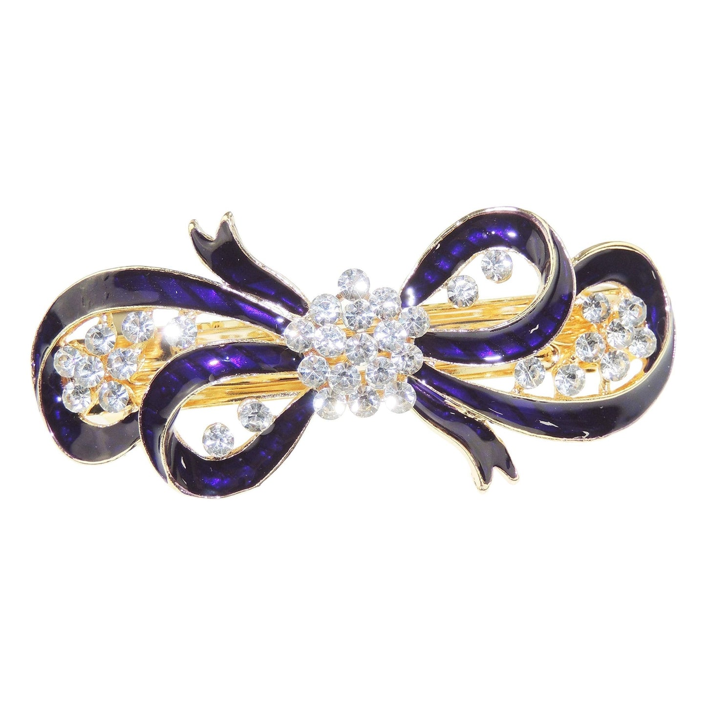Womens Girls Crystal Rhinestone Diamante Wedding Birthday Party Evening School Ponytail Fine Medium Hair Accessories Occasion Barrette Hairpin Grip French Spring Clip Enamel Bow Ribbon
