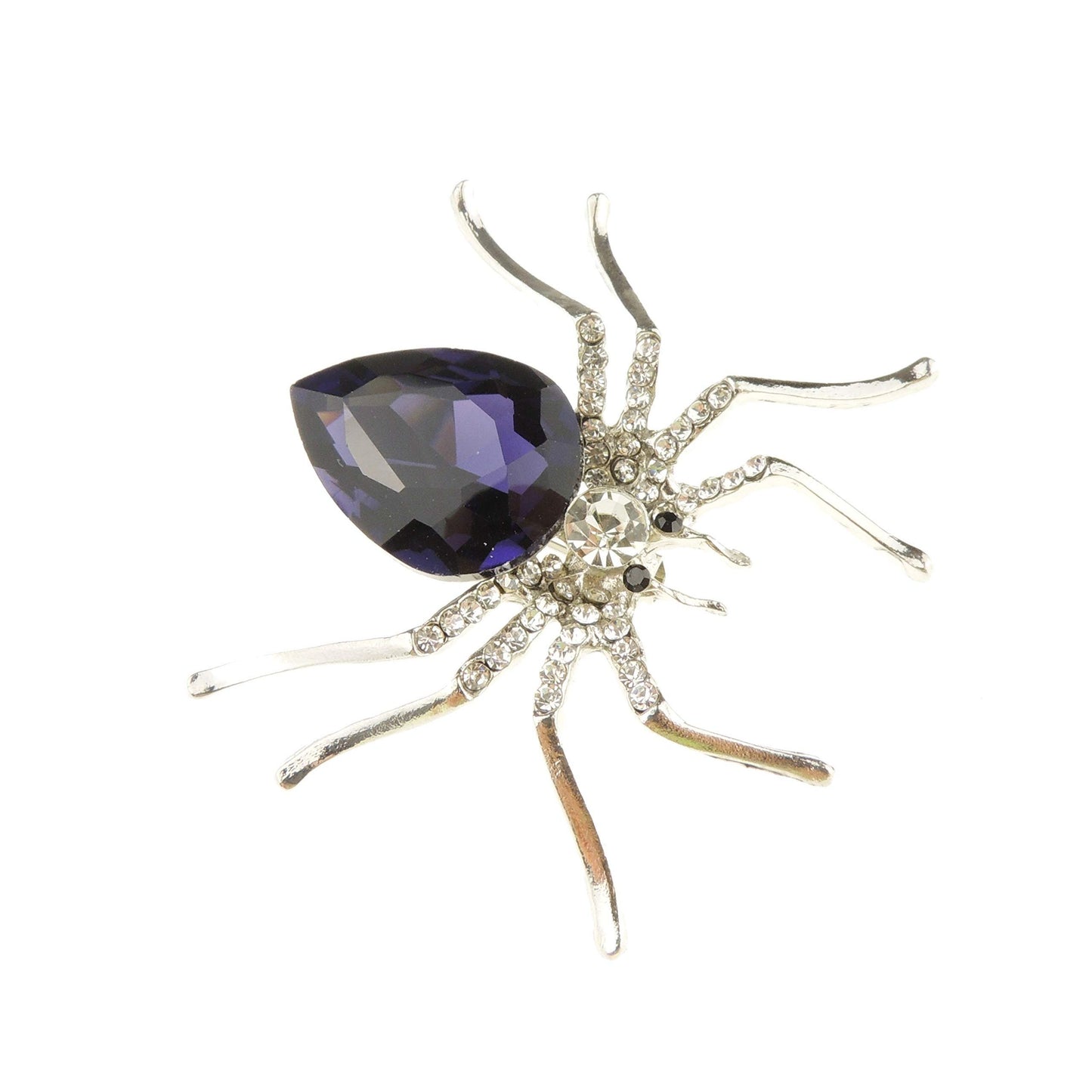 Sparkly Womens Christmas Party Birthday Gift Saree Scarf Diamante Rhinestone Crystal Fancy Dress Bling Brooch Badge Breastpin Corsage Pin Halloween Animal Insect Spider Boxed
