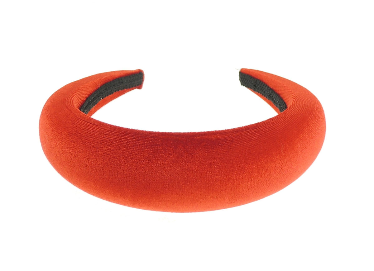 Glamour Girlz Velvet Padded Headband - Wide Thick Puffy Alice Band for Wedding Bridal Evening