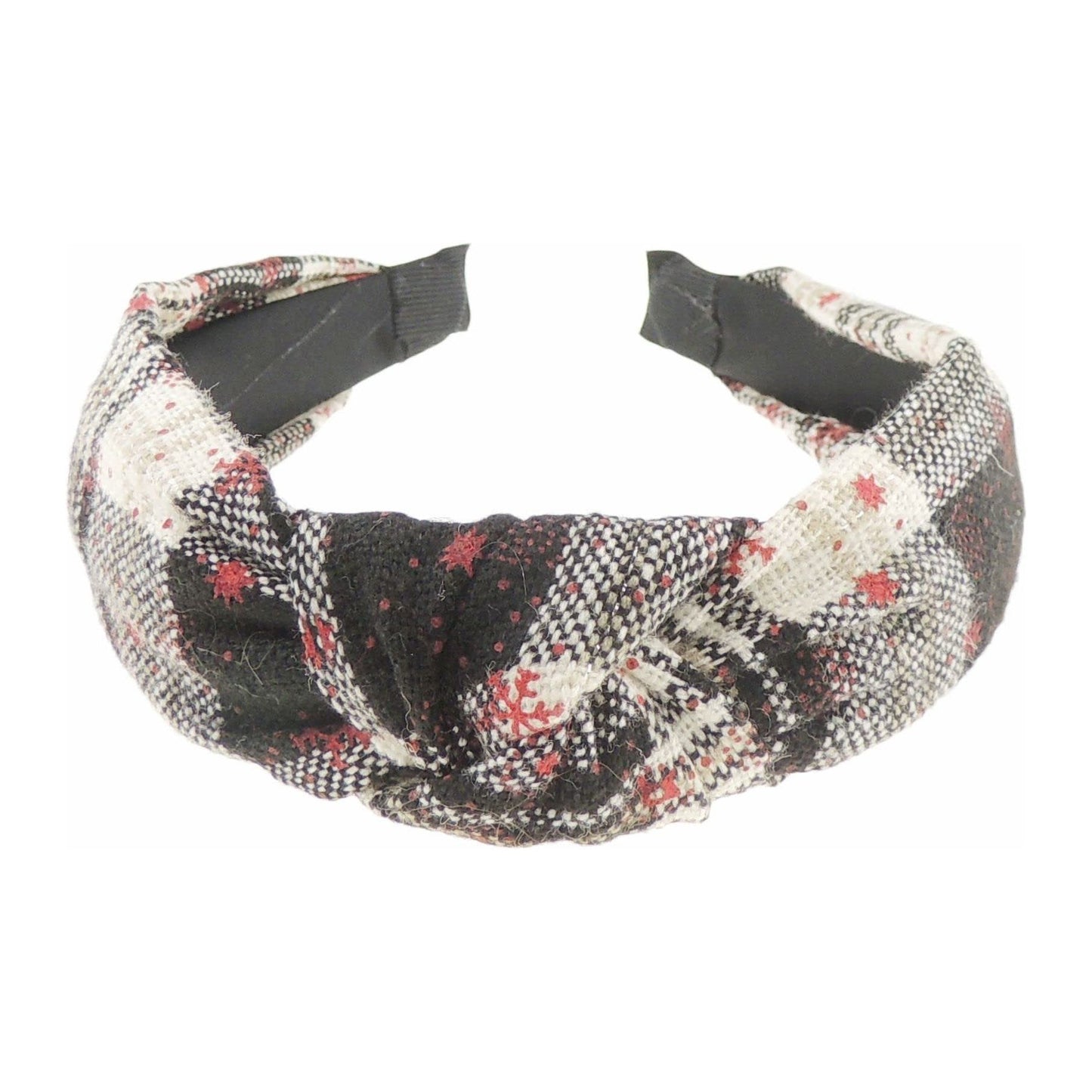 Festive Christmas Tartan Plaid Tweed Fabric Womens Girls Bow Knotted Top Knot Twist Twisted Turban Winter Headpiece Deeley Bopper Dance Party Headband Hair Alice Band