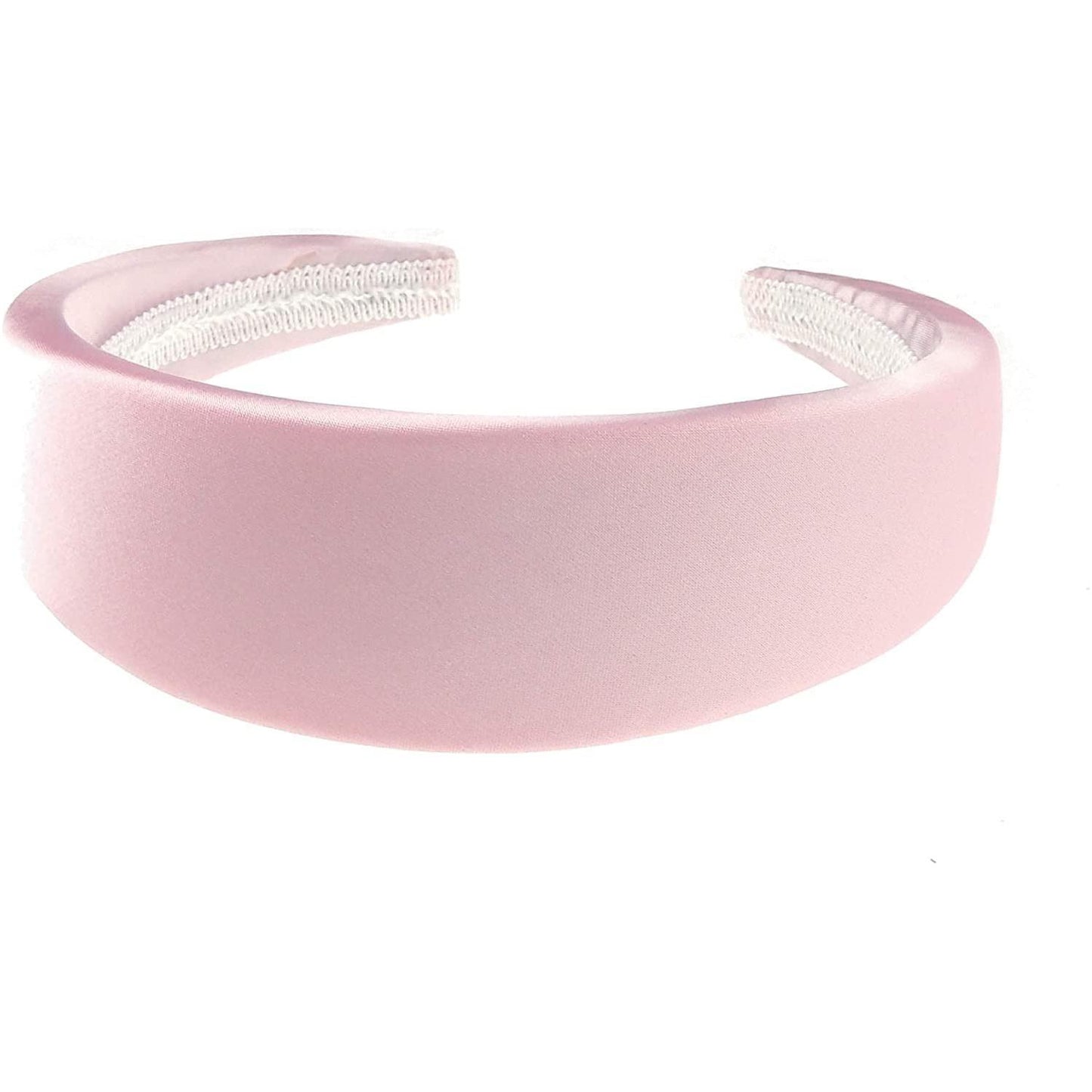Slightly Padded Sponge Bump Formal Satin Wide 4cm Fabric Boho Headband Alice Band Women Hair Accessory Hairband Christmas Birthday Wedding Bridal Guest Bridesmaid Prom Dance Formal Occasion (Pink)