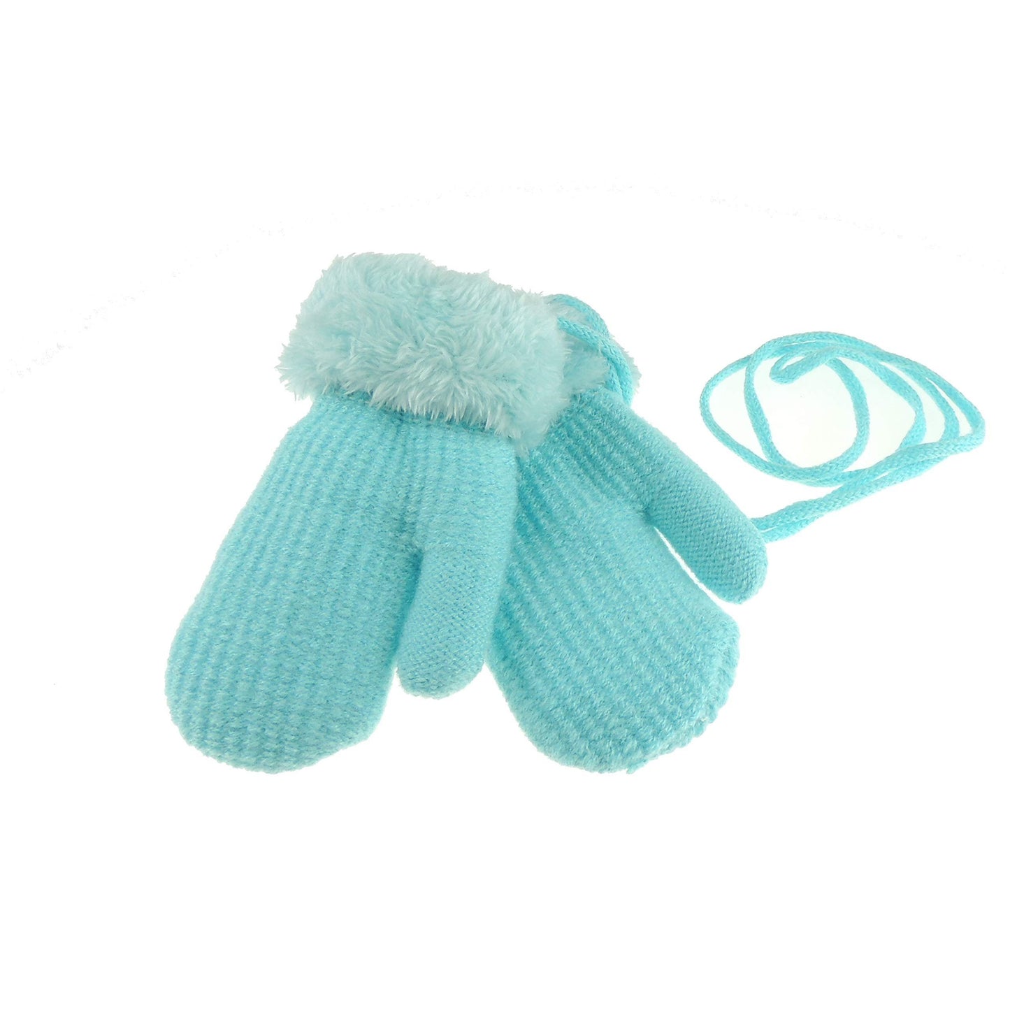 Soft Baby Girls Boys Kids Toddler Children Babies Knit Fleece Thermal Warm Winter Outdoor Ski String Plain Colour Hand Warmers Gloves Mitts Mittens 6 9 12 15 Months