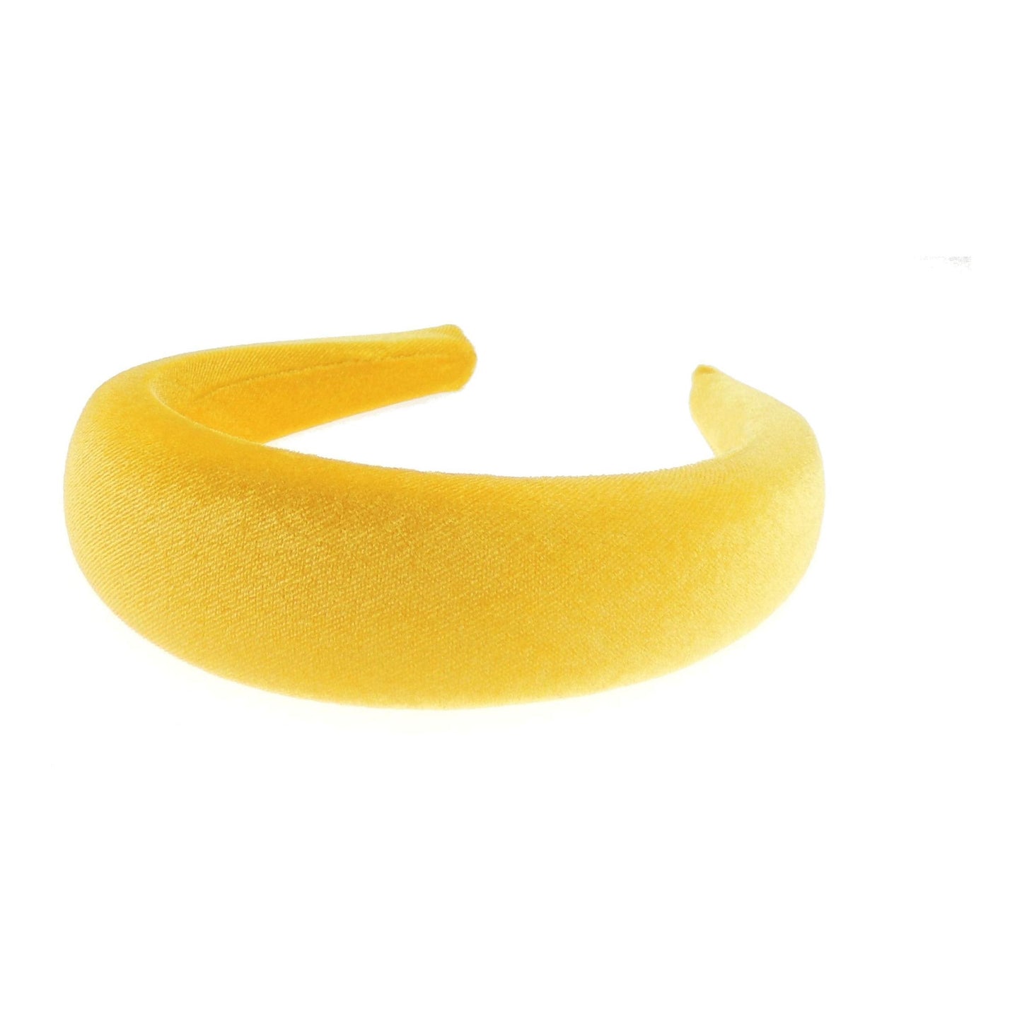 Ladies Girls Velvet Wide Padded Covered Headband Alice Band (Pale Orange)