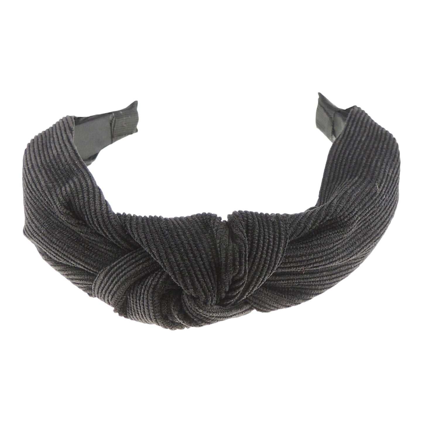 Fancy Womens Girls Wide Top Knot Knotted Winter Evening Corduroy Velvet Soft Fabric Headband Alice Band Hair Band Accessories Wedding Bridal Party Christmas Birthday Colour (Grey)