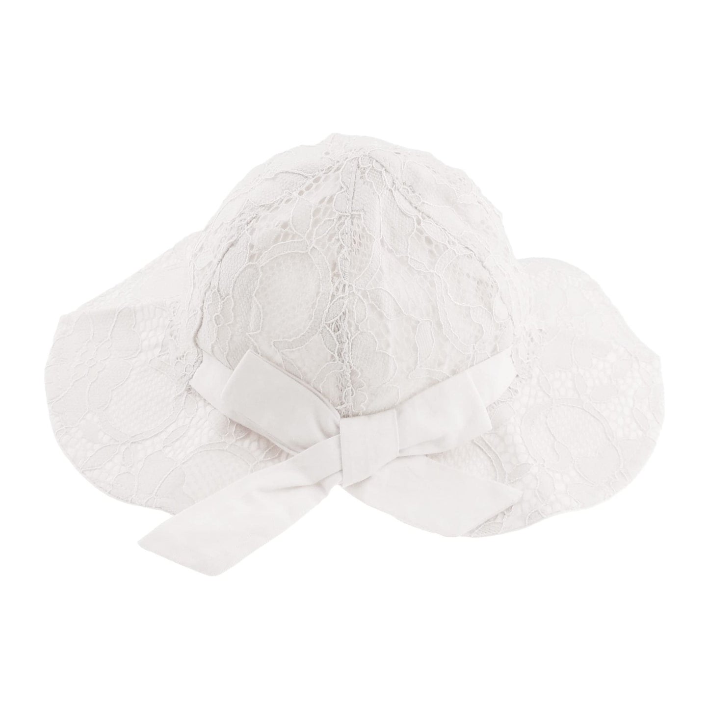 Glamour Girlz Cute Baby Girls Babies Infant Toddler Newborn Childrens Lace Cotton Sun Hat Beach Bonnet Fisherman Protection Boonie Bush Bucket Beanie Cloche Lace Cap NB 3 6 9 Months (White)