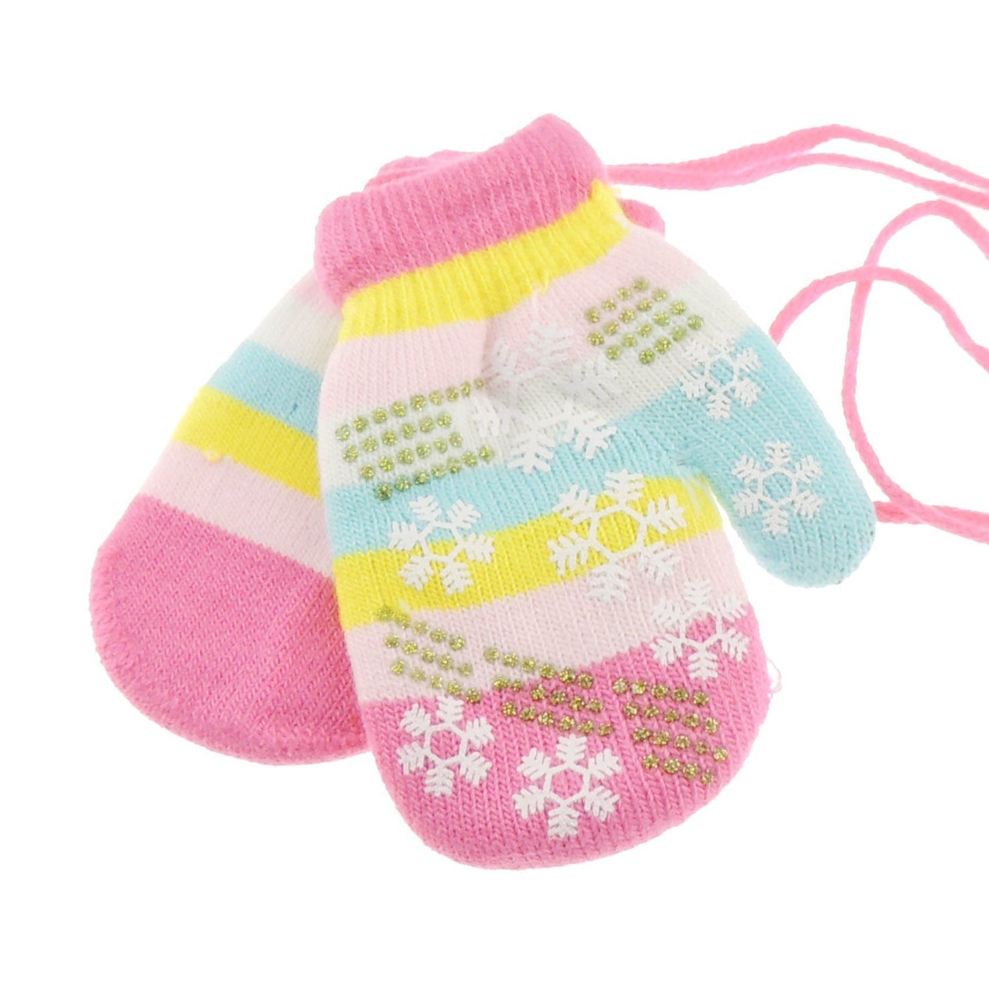 Soft Baby Girls Boys Kids Toddler Children Babies Knit Thermal Warm Winter Outdoor Hand Warmers Gloves Stripe Snowflake Chain String Mittens 6 9 Months 1 2 Years