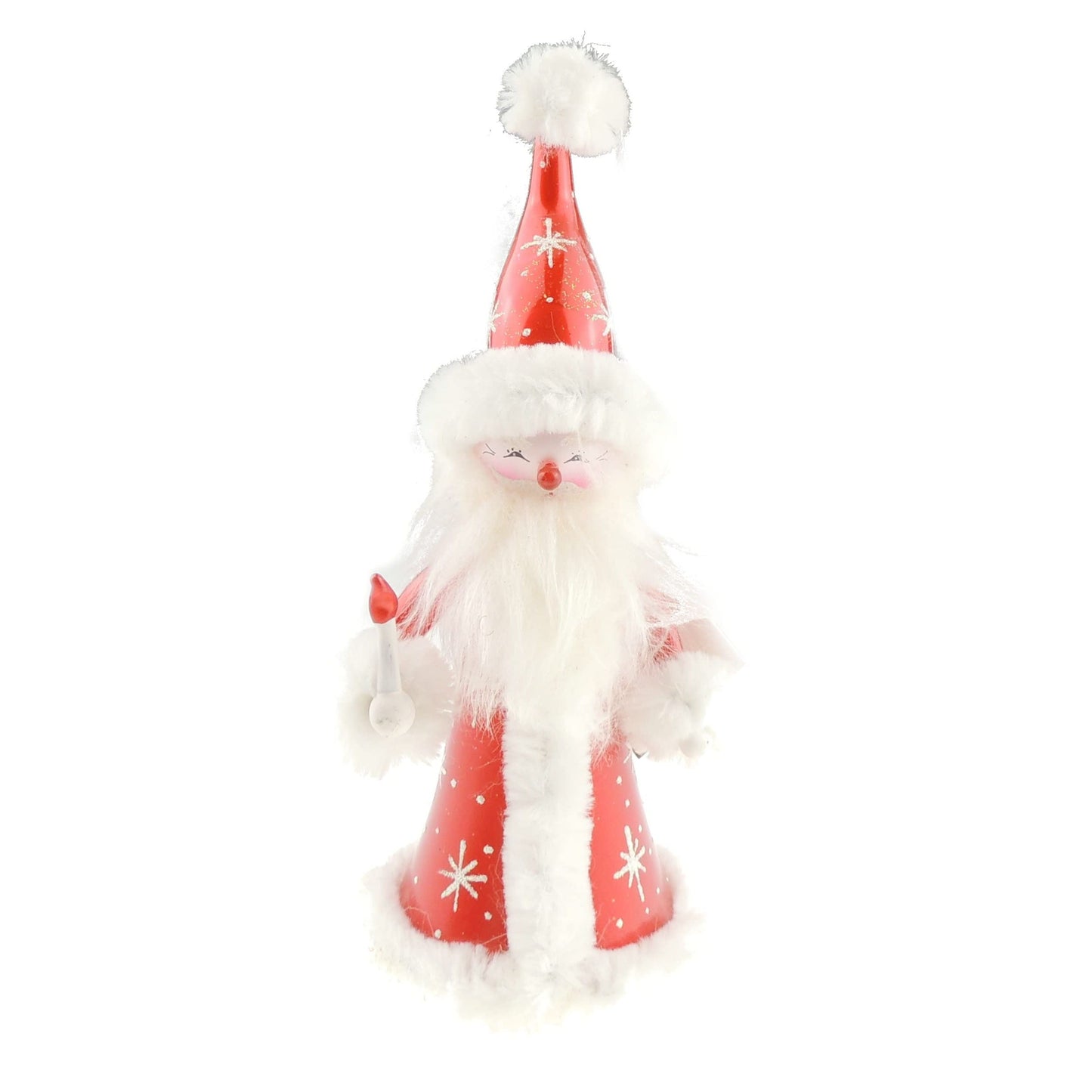 Italian Hand Blown Glass Keepsake Large Christmas Tree Ornament Bauble Red Father Christmas Santa Candle