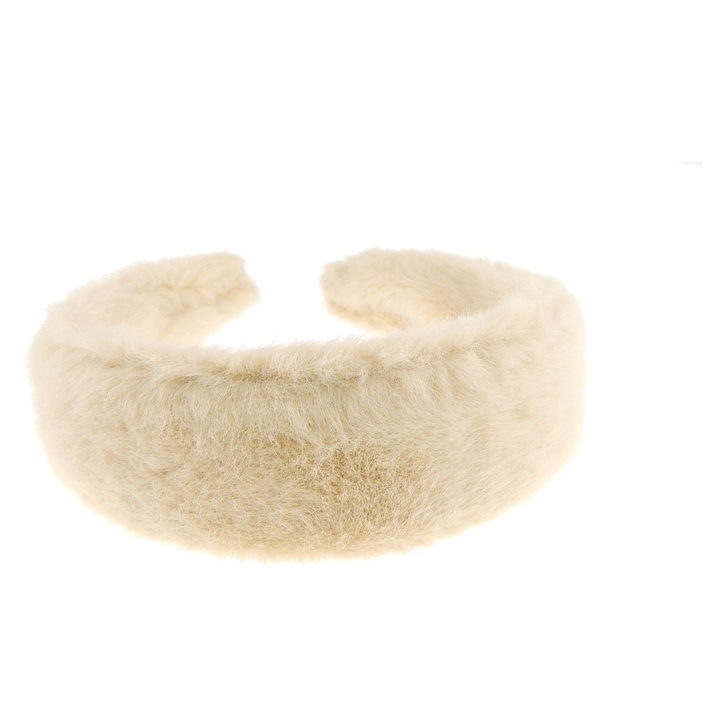 Womens Girls Thick Wide Soft Plush Faux Fur Fabric Boho Vintage Look Winter Christmas Birthday Wedding Bridesmaid Party Headpiece Accessories Hairband Head Hair Headband Alice Band