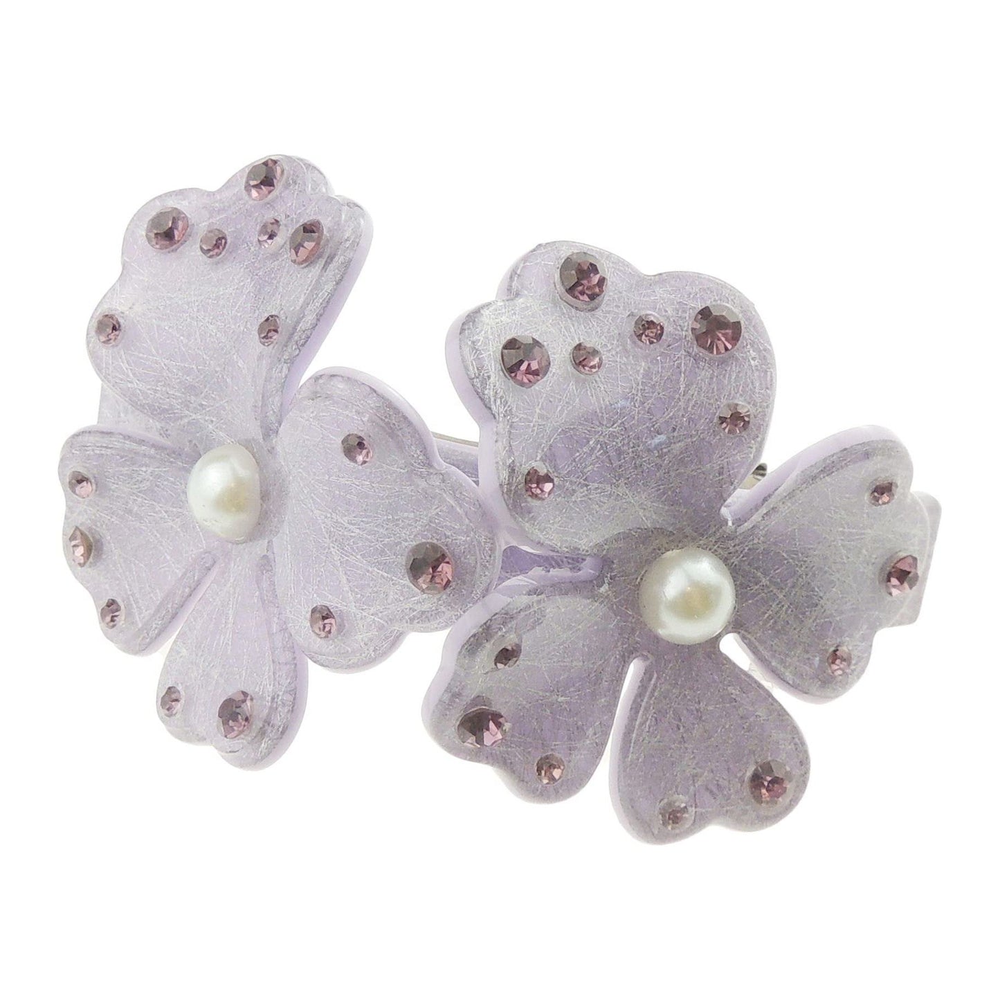 Womens Girls Crystal Rhinestone Diamante Wedding Bridal Party Evening Ponytail Fine Hair Accessories Formal Occasion Barrette Hairpin Grip French Spring Clip Faux Pearl Flower Floral Daisy (Dark Blue)